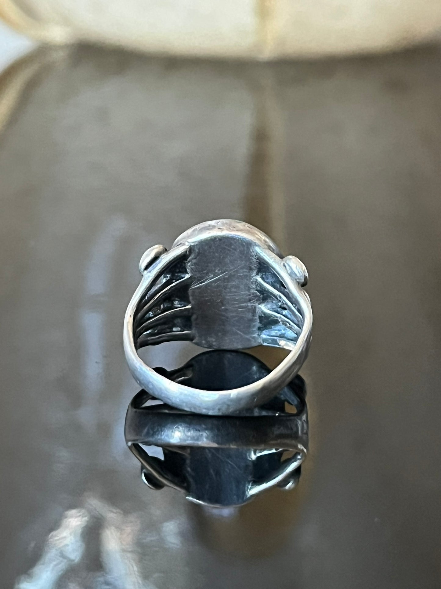 Early Navajo Ring with High Dome Turquoise