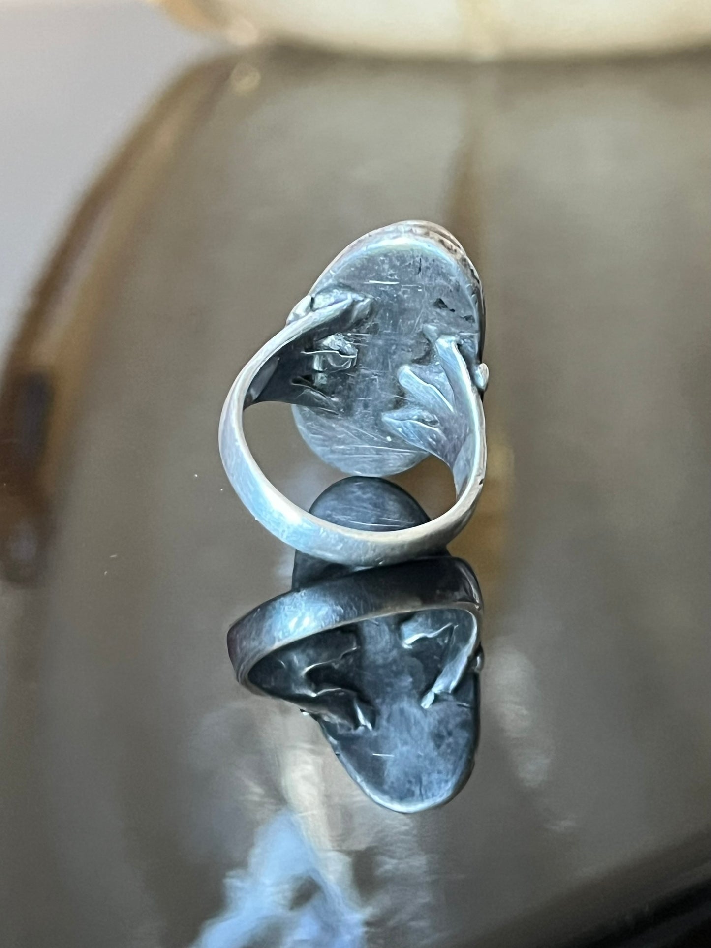 Navajo Ring with Large Elongated Oval Turquoise