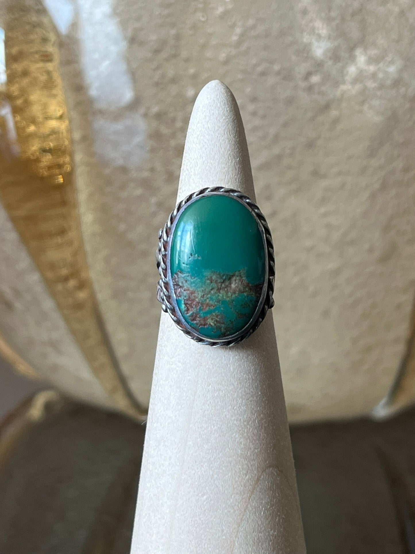 Early Navajo Cerrillos Turquoise Ring