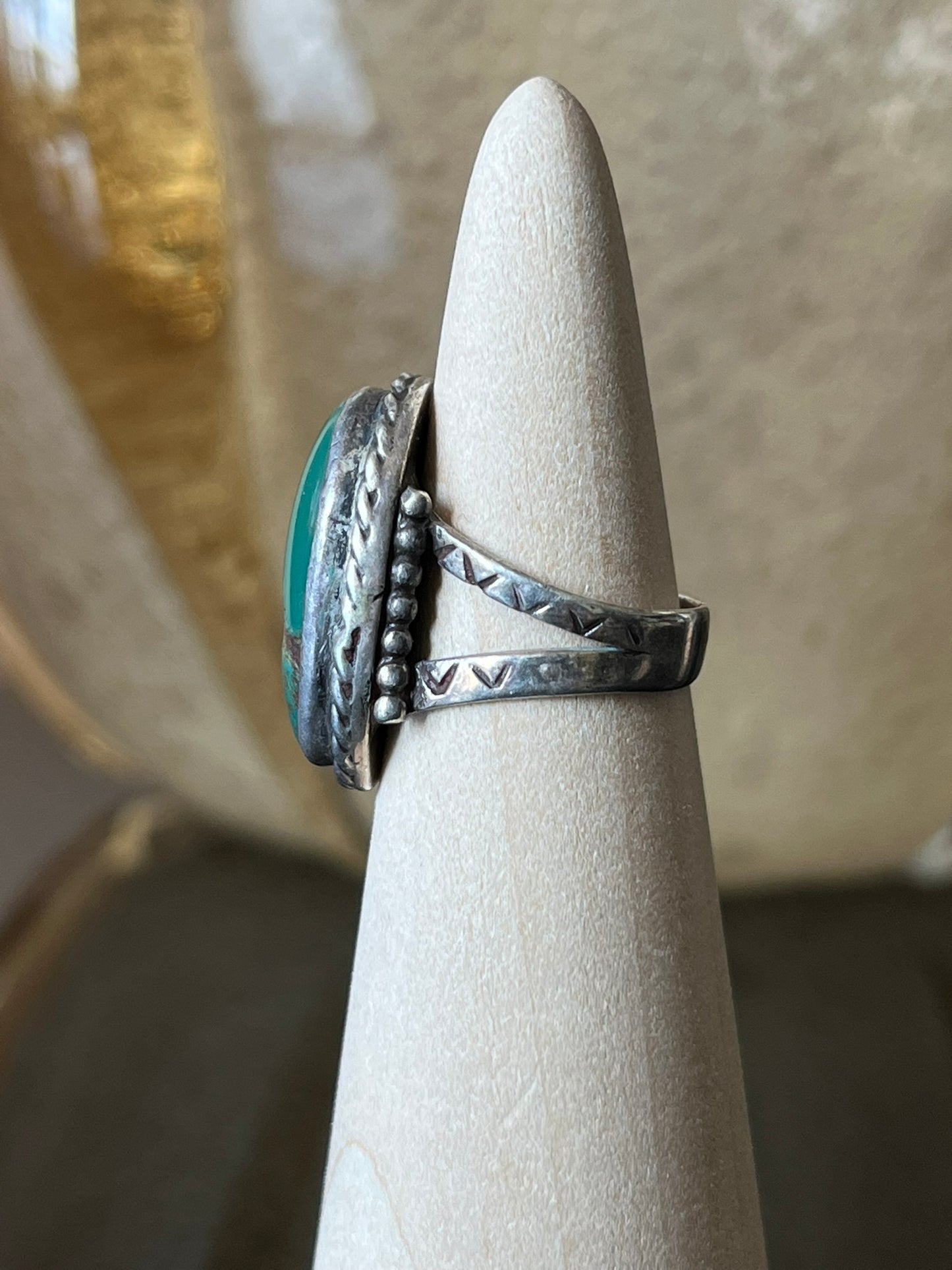 Early Navajo Cerrillos Turquoise Ring