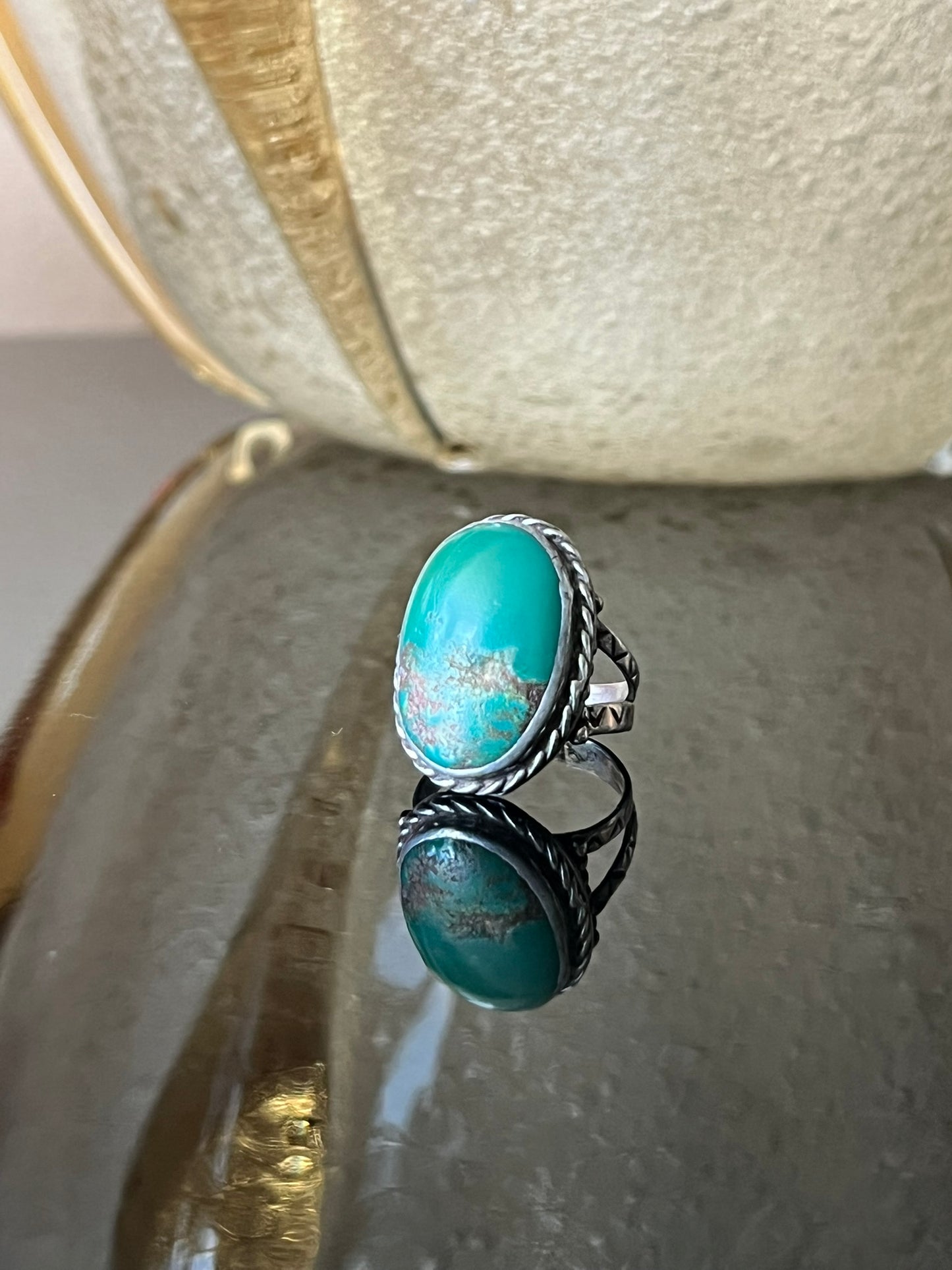 Early Navajo Cerrillos Turquoise Ring