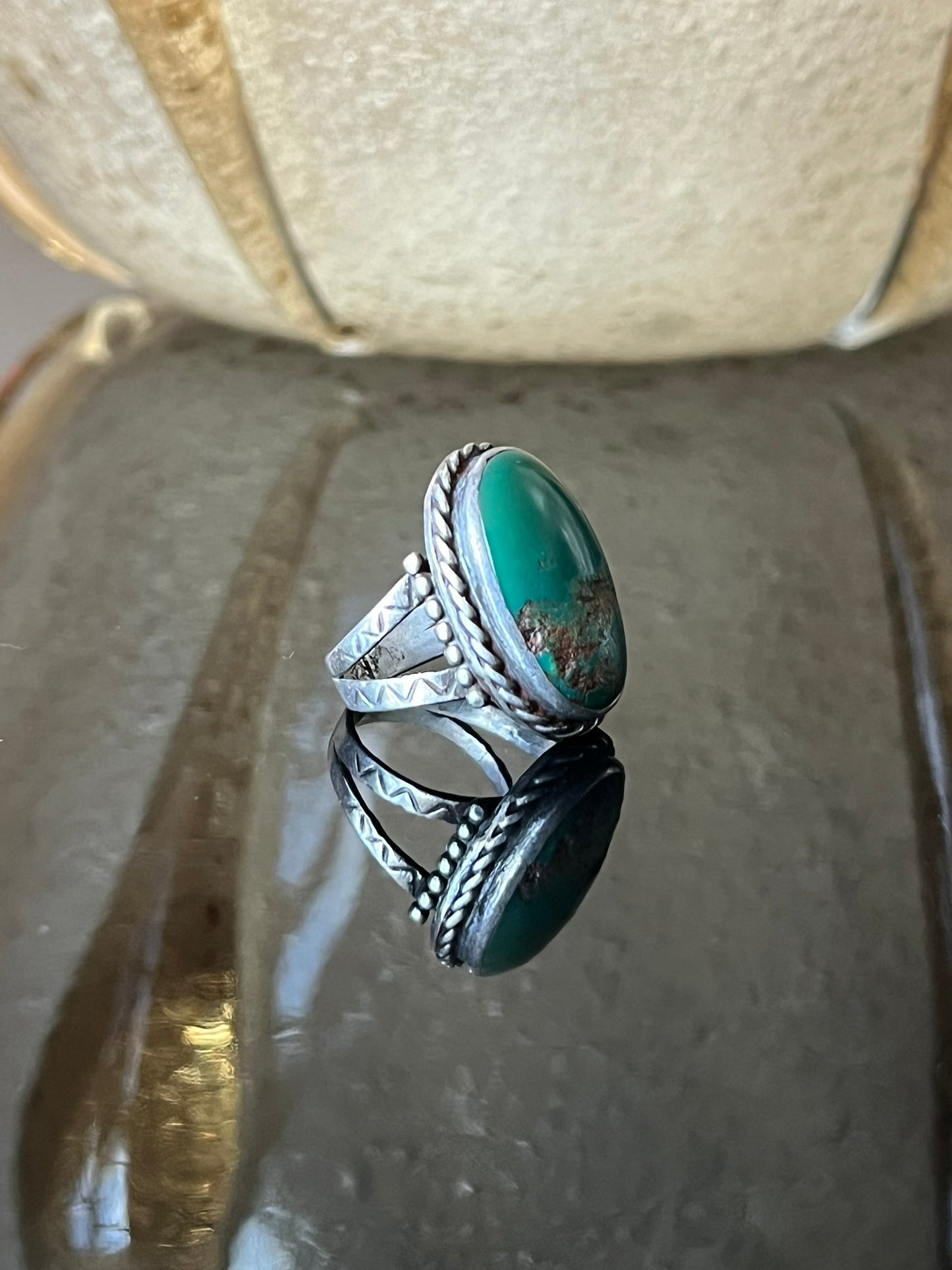 Early Navajo Cerrillos Turquoise Ring