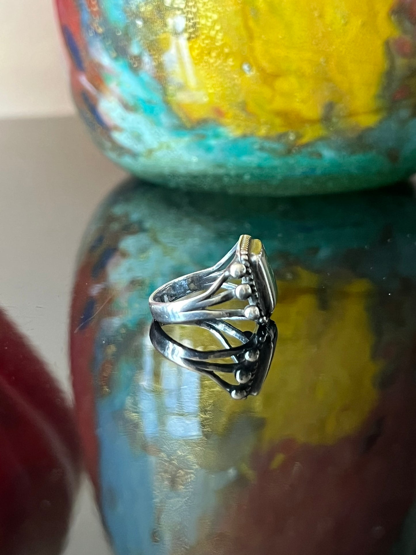 Early Navajo Silver and Turquoise Ring
