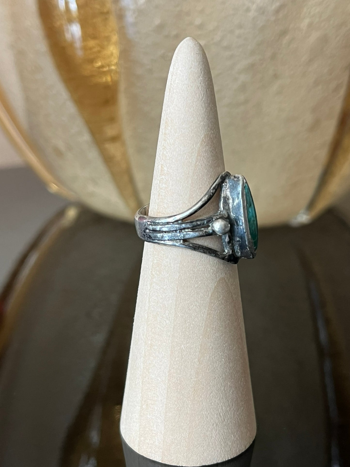 Early Navajo Ring with Marquise Turquoise