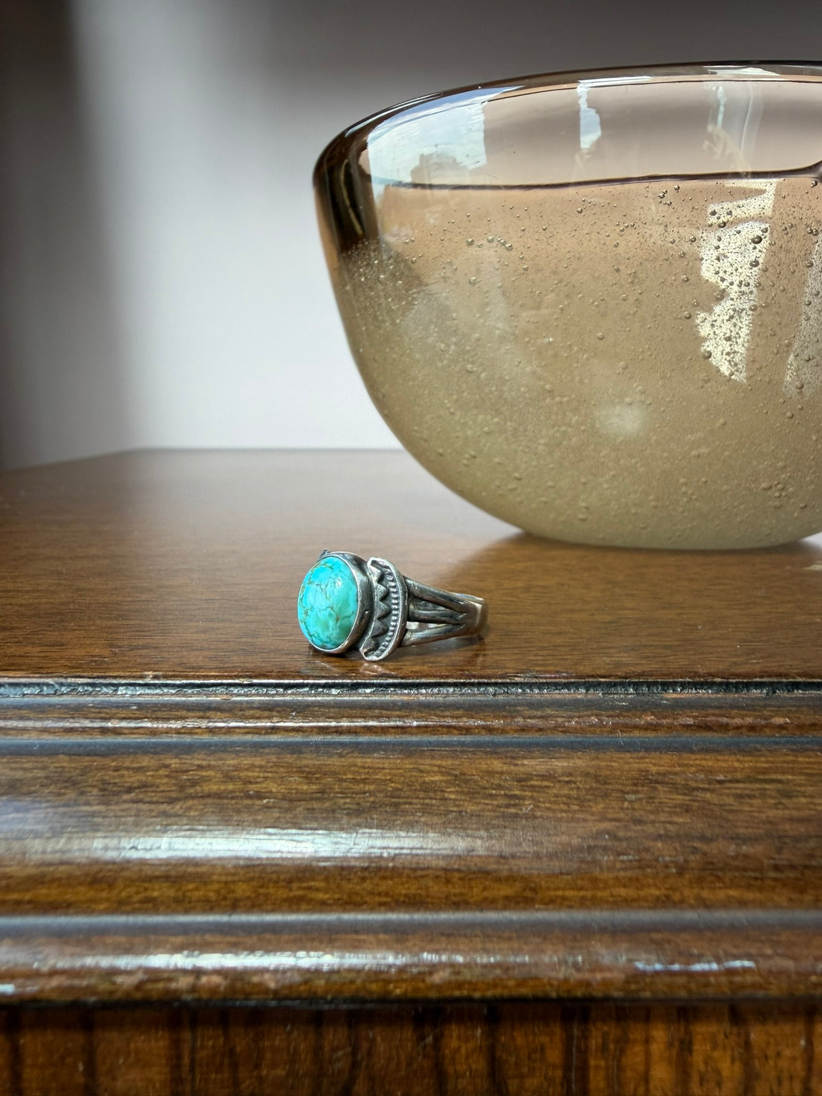 Early Navajo Ring with Spiderweb Turquoise