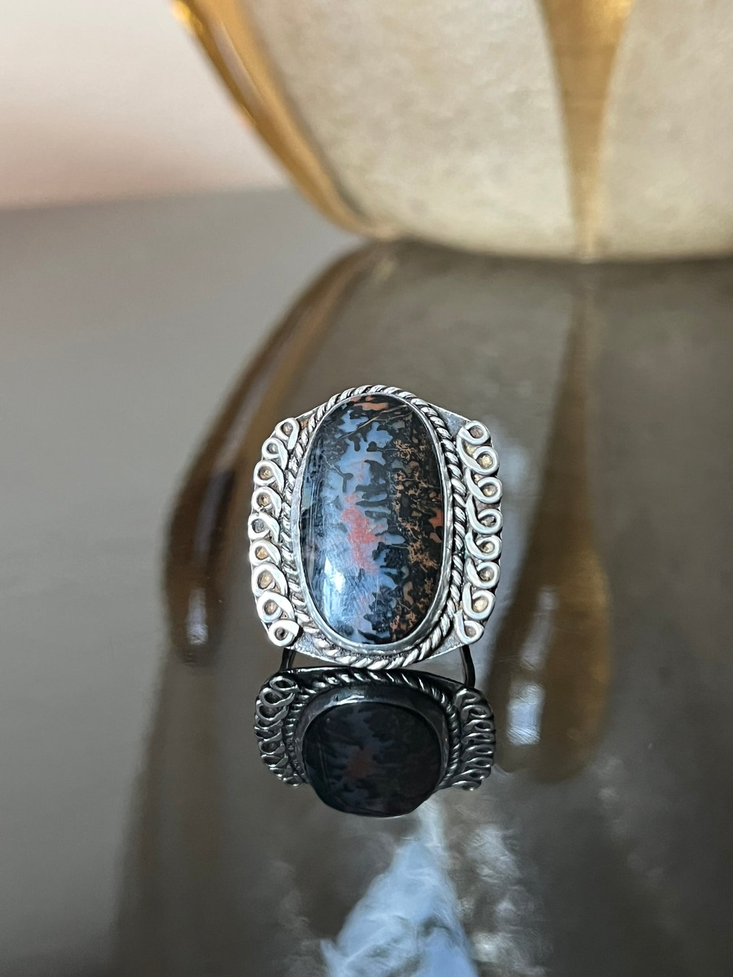 Early Navajo Fossilized Dinosaur Bone Ring