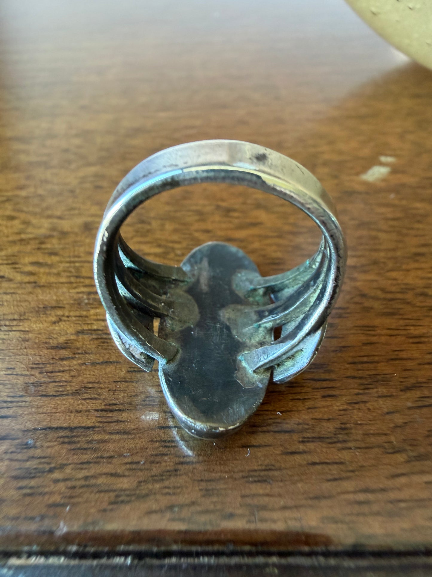 Early Navajo Ring with Stamped Crescents