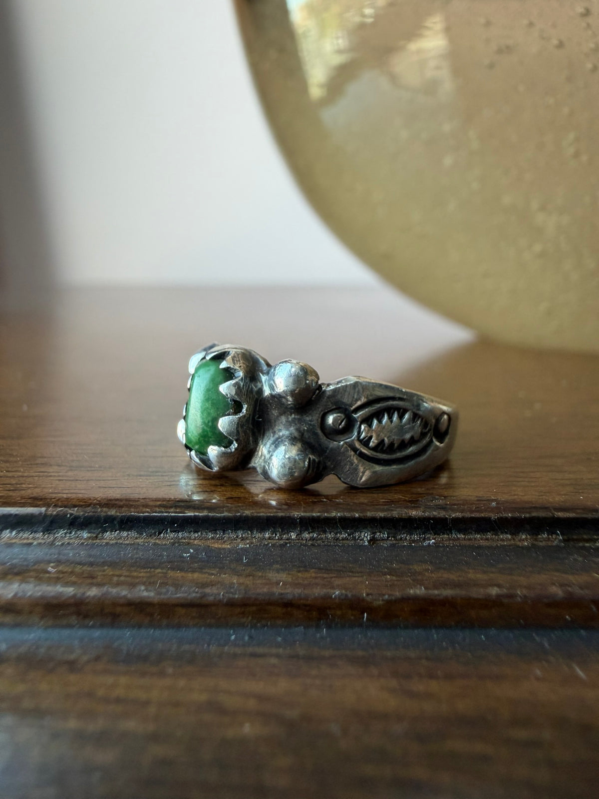 Very Early Navajo Silver Ring with Repoussé