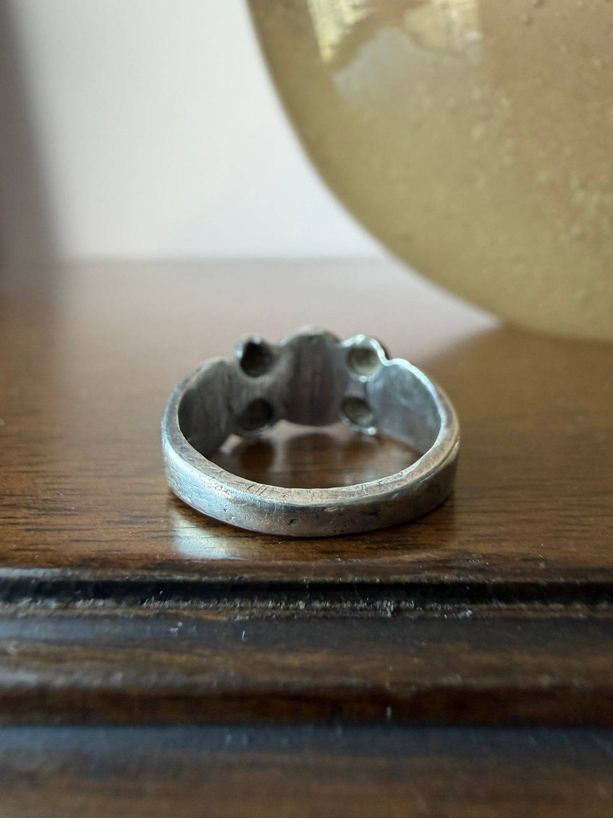 Very Early Navajo Silver Ring with Repoussé