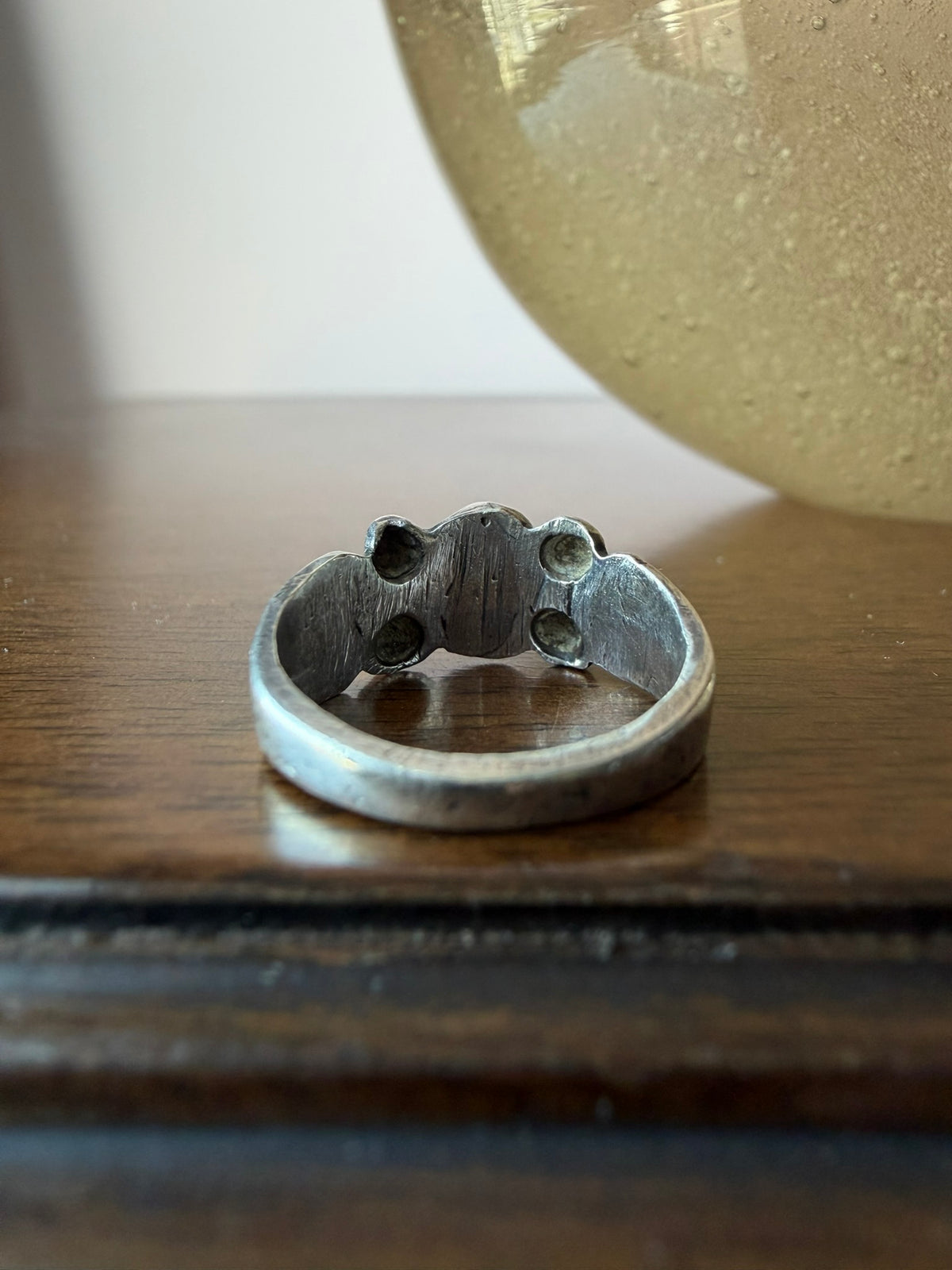 Very Early Navajo Silver Ring with Repoussé