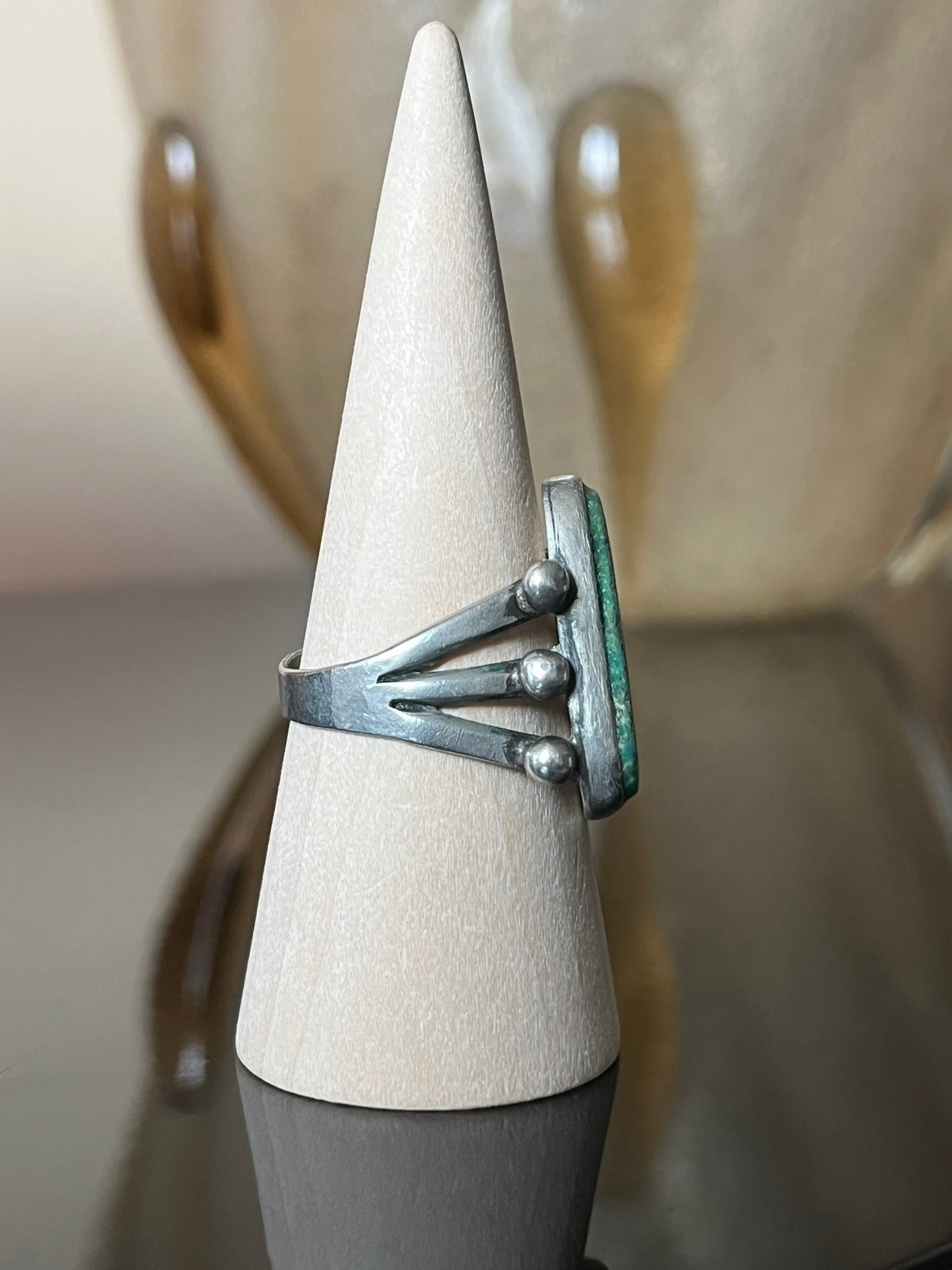 Early Navajo Triangular Turquoise Ring