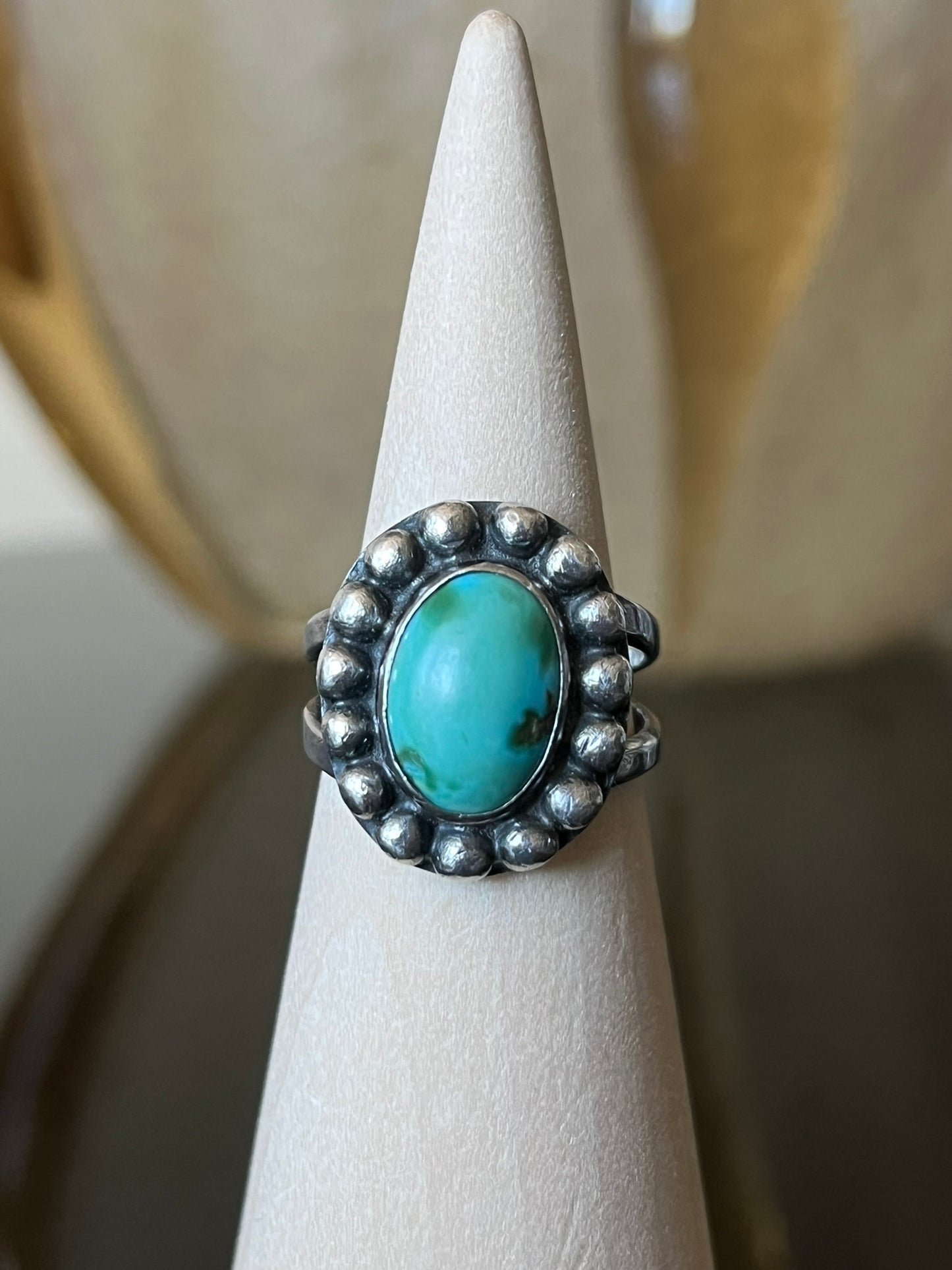 Early Navajo Silver and Turquoise Ring
