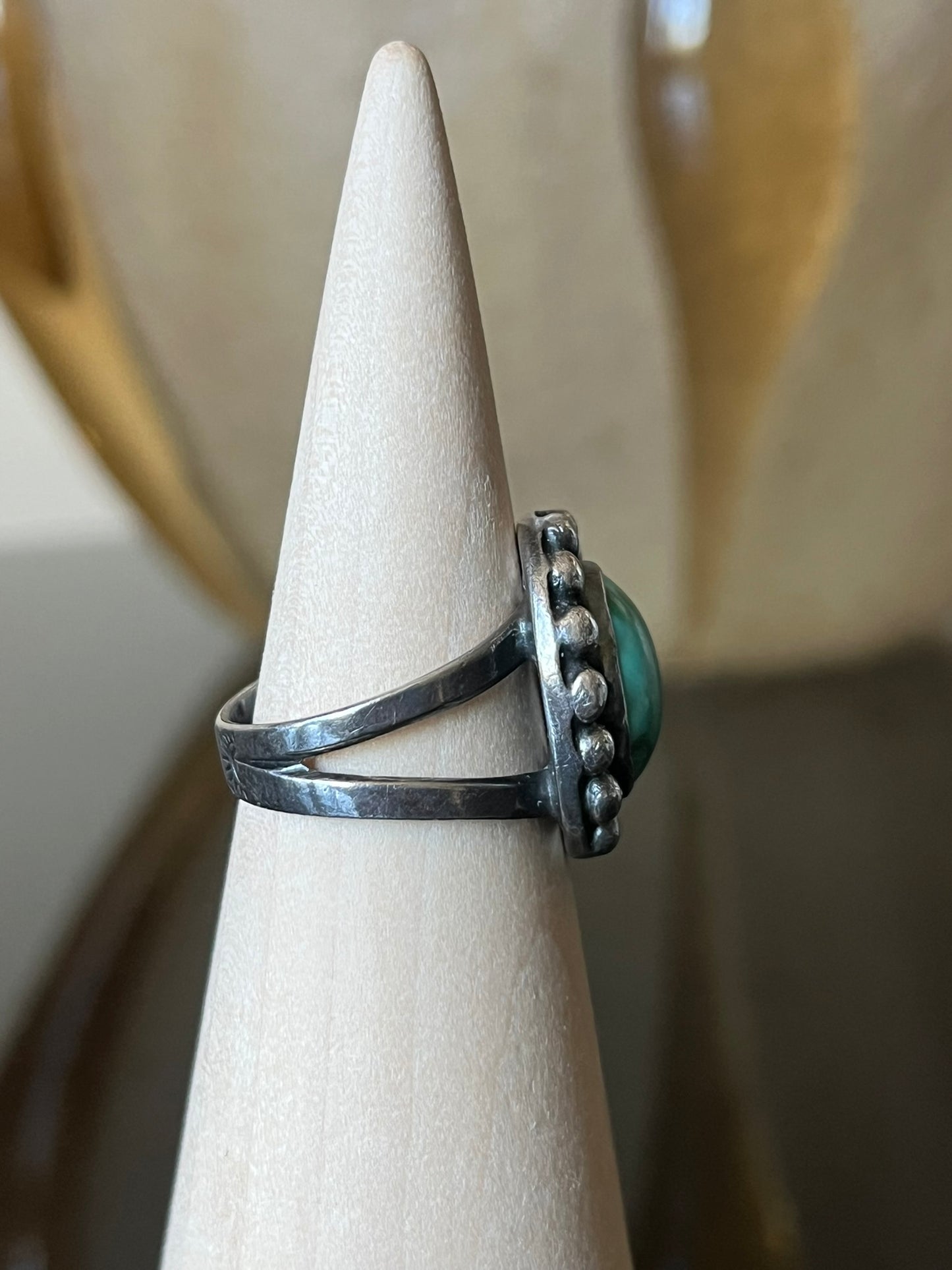 Early Navajo Silver and Turquoise Ring