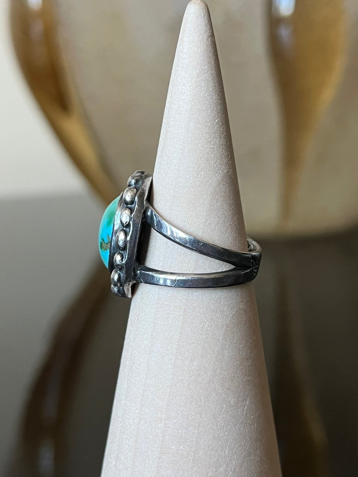 Early Navajo Silver and Turquoise Ring