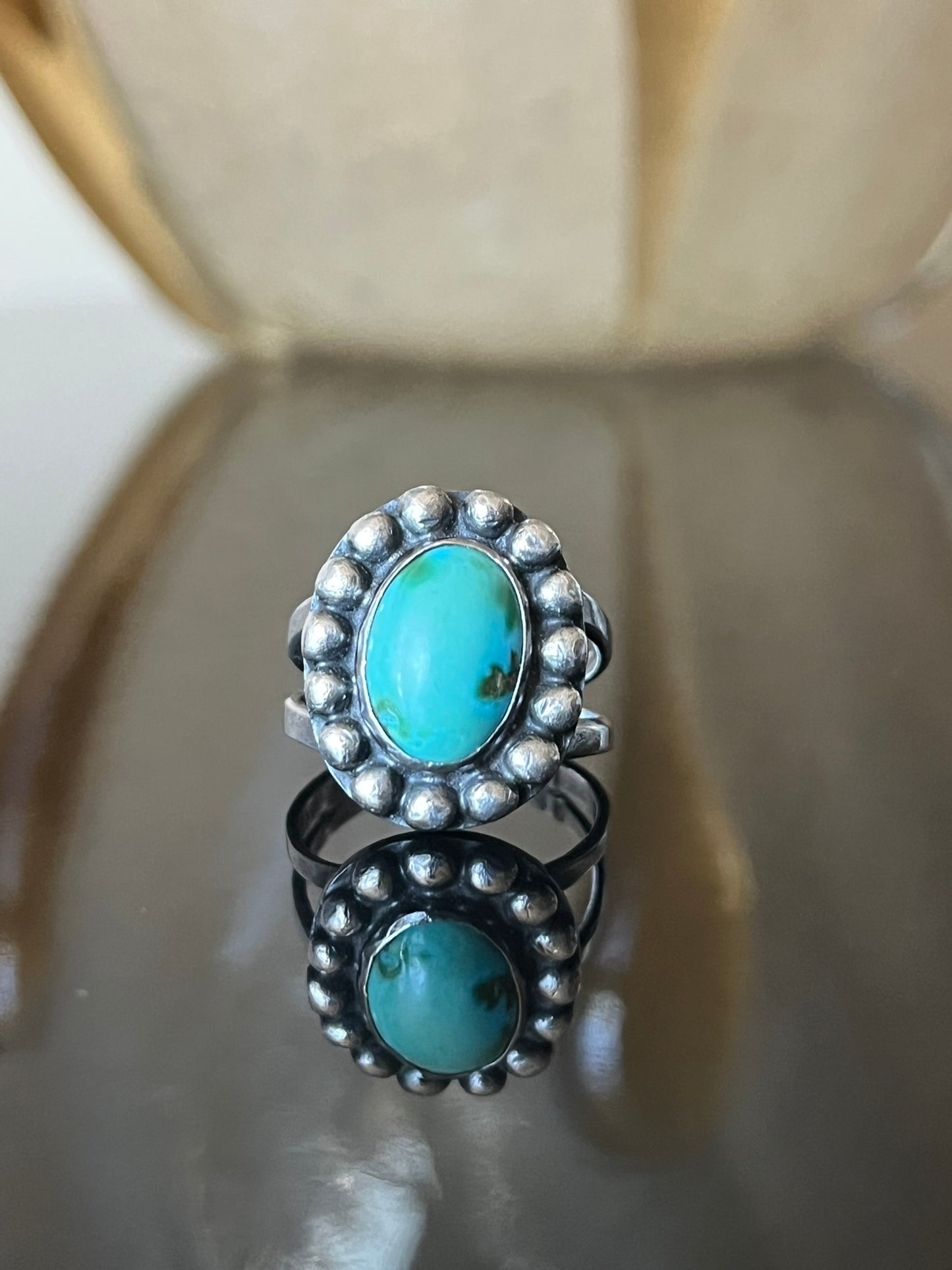 Early Navajo Silver and Turquoise Ring
