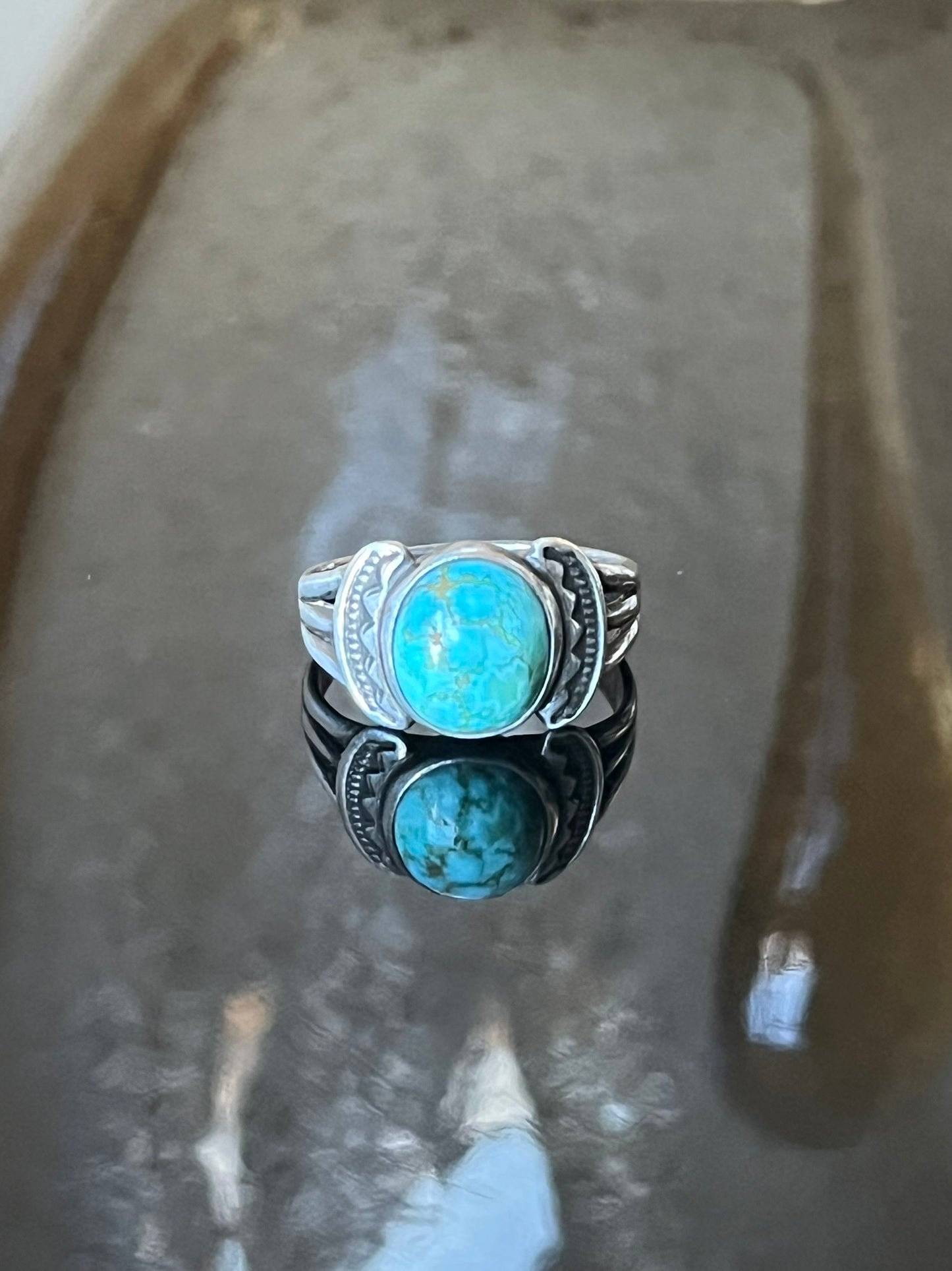 Early Navajo Ring with Spiderweb Turquoise