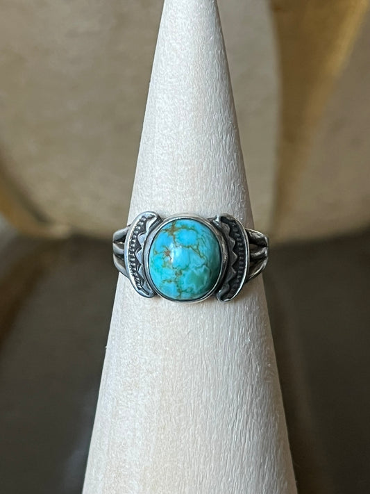 Early Navajo Ring with Spiderweb Turquoise