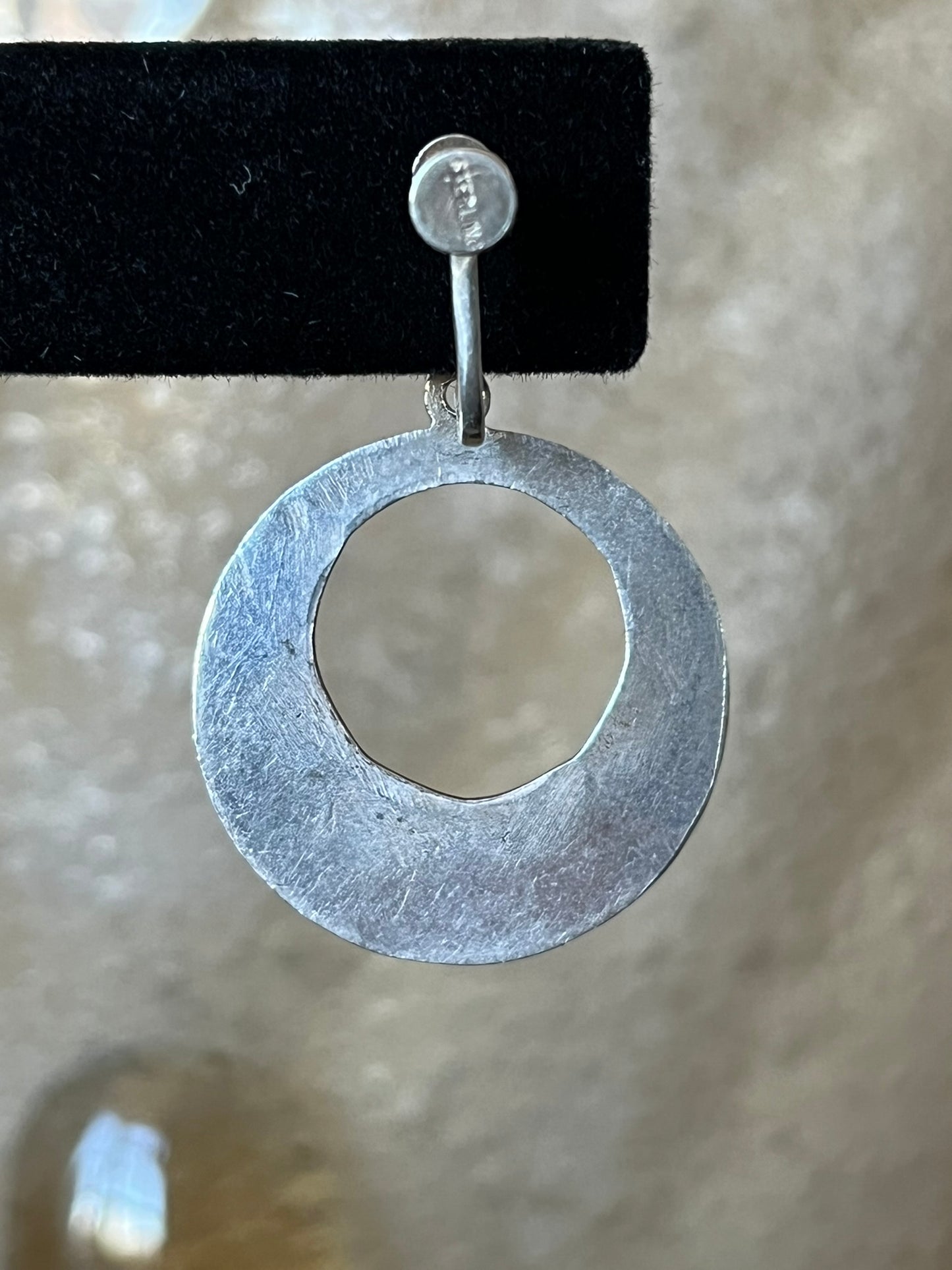 Early Navajo Stamped Silver and Turquoise Earrings