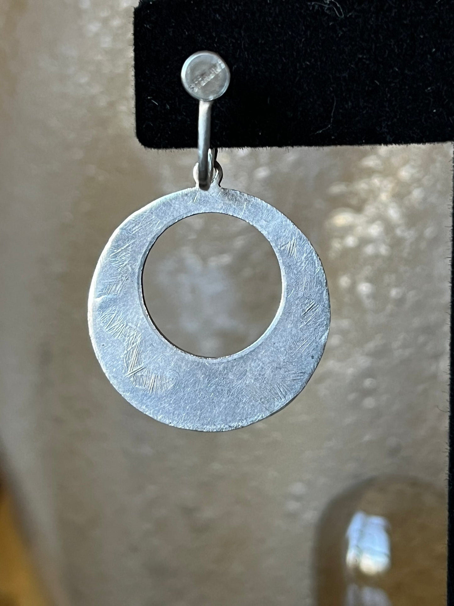 Early Navajo Stamped Silver and Turquoise Earrings