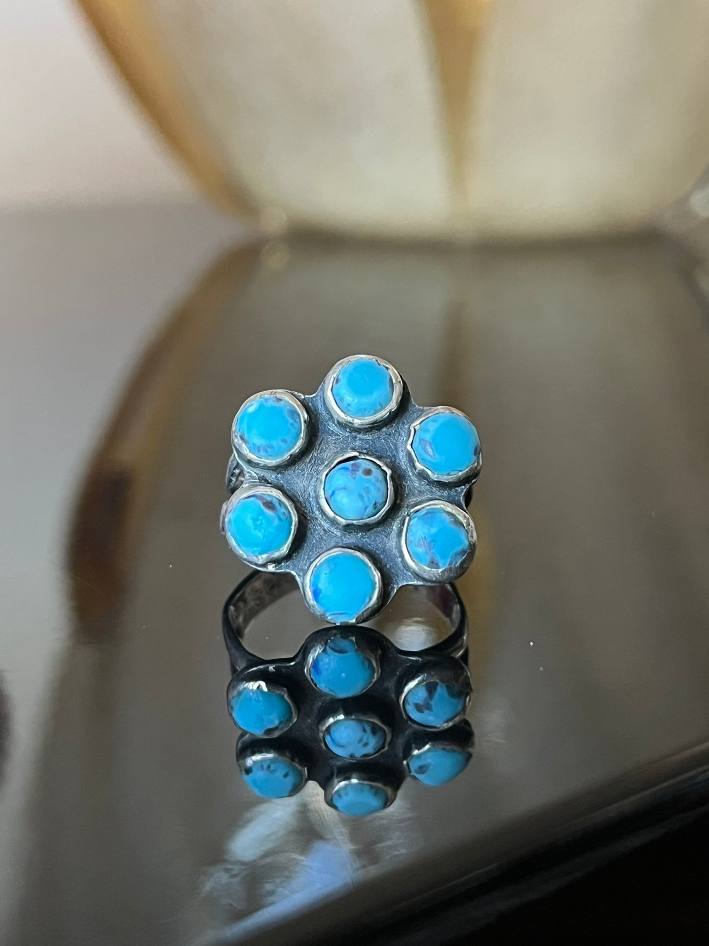 Early Navajo or Pueblo Hubbell Glass Ring