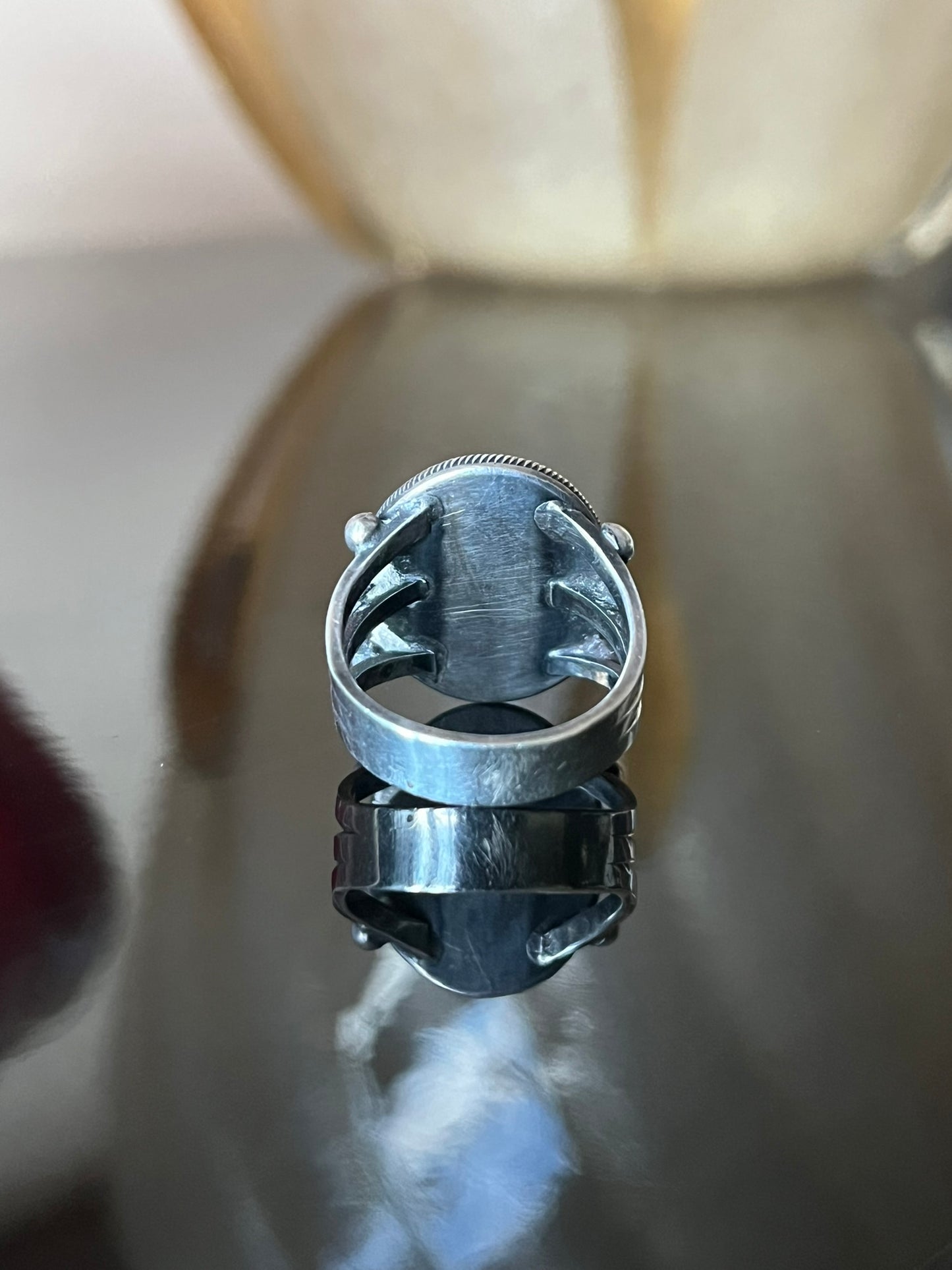 Early Navajo Ring with Light Green Turquoise