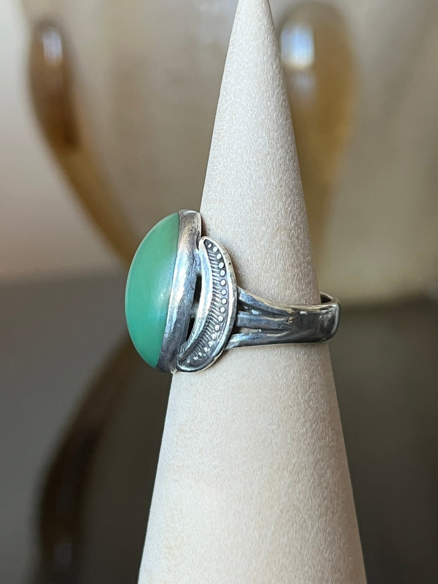 Early Navajo Ring with Large Cerrillos Turquoise