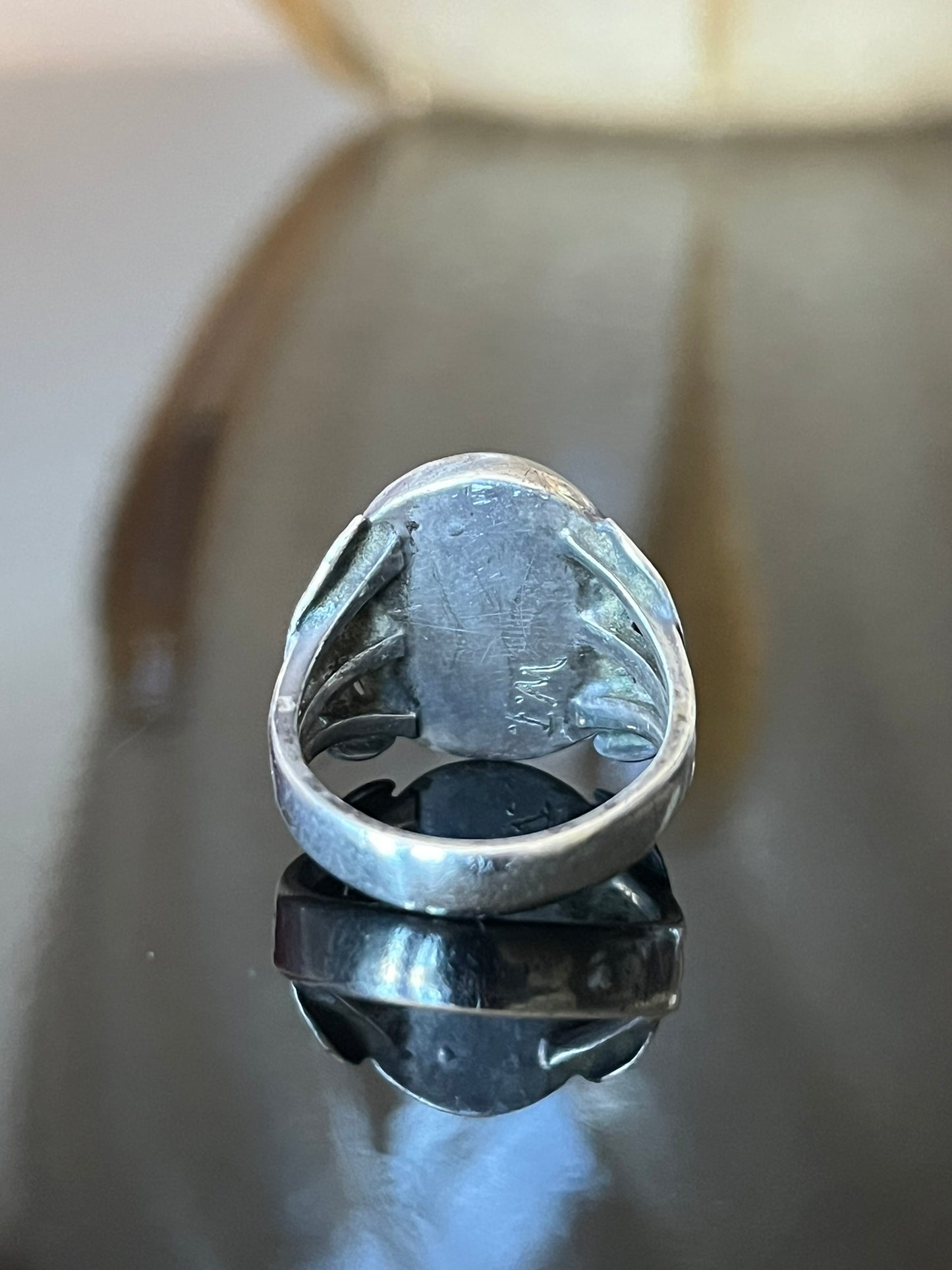 Early Navajo Ring with Large Cerrillos Turquoise