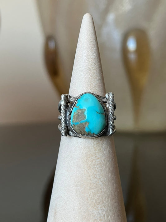 Early Navajo Ring with Hand-Drawn Ingot Silver Wire