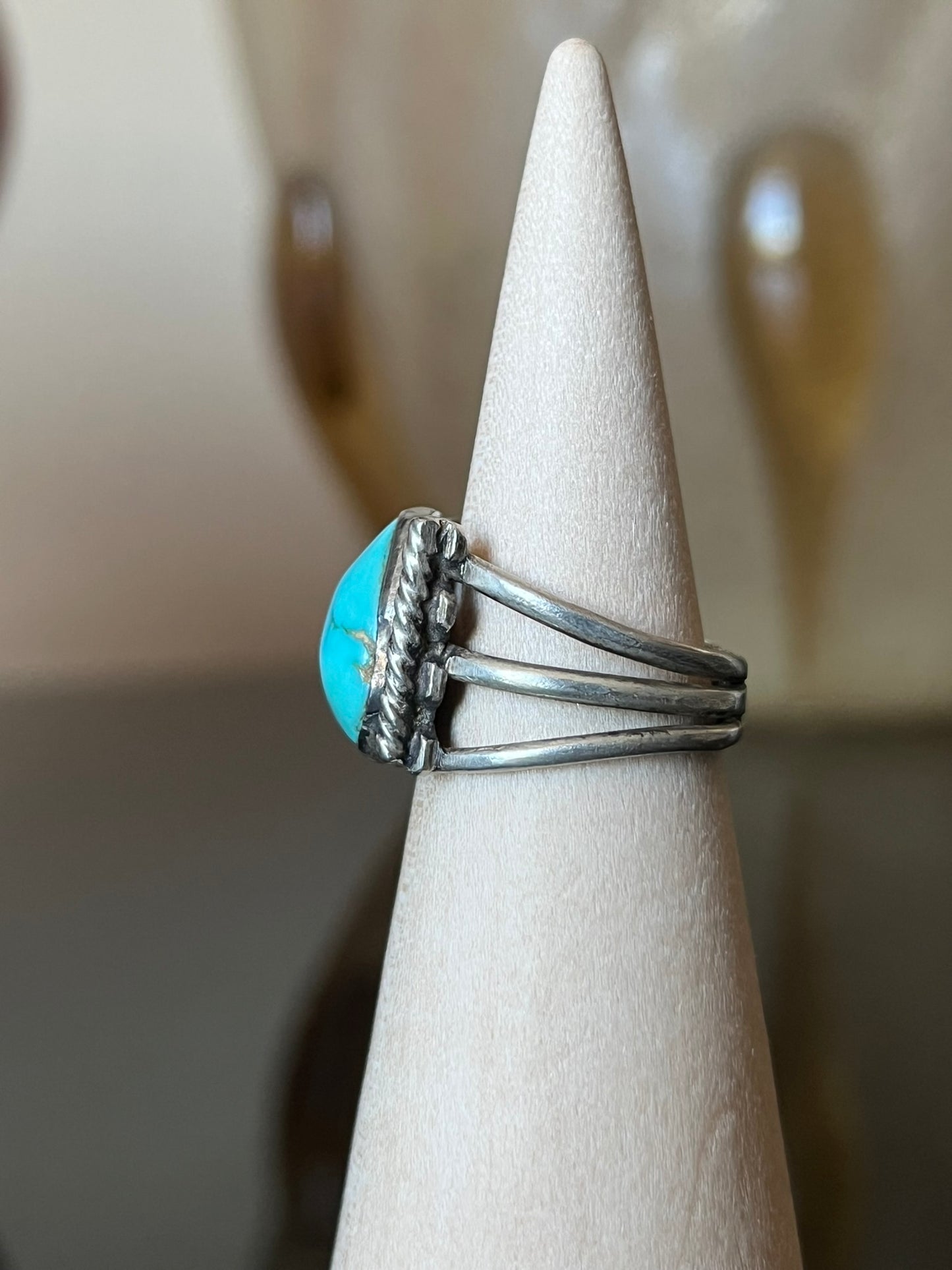 Early Navajo Ring with Hand-Drawn Ingot Silver Wire