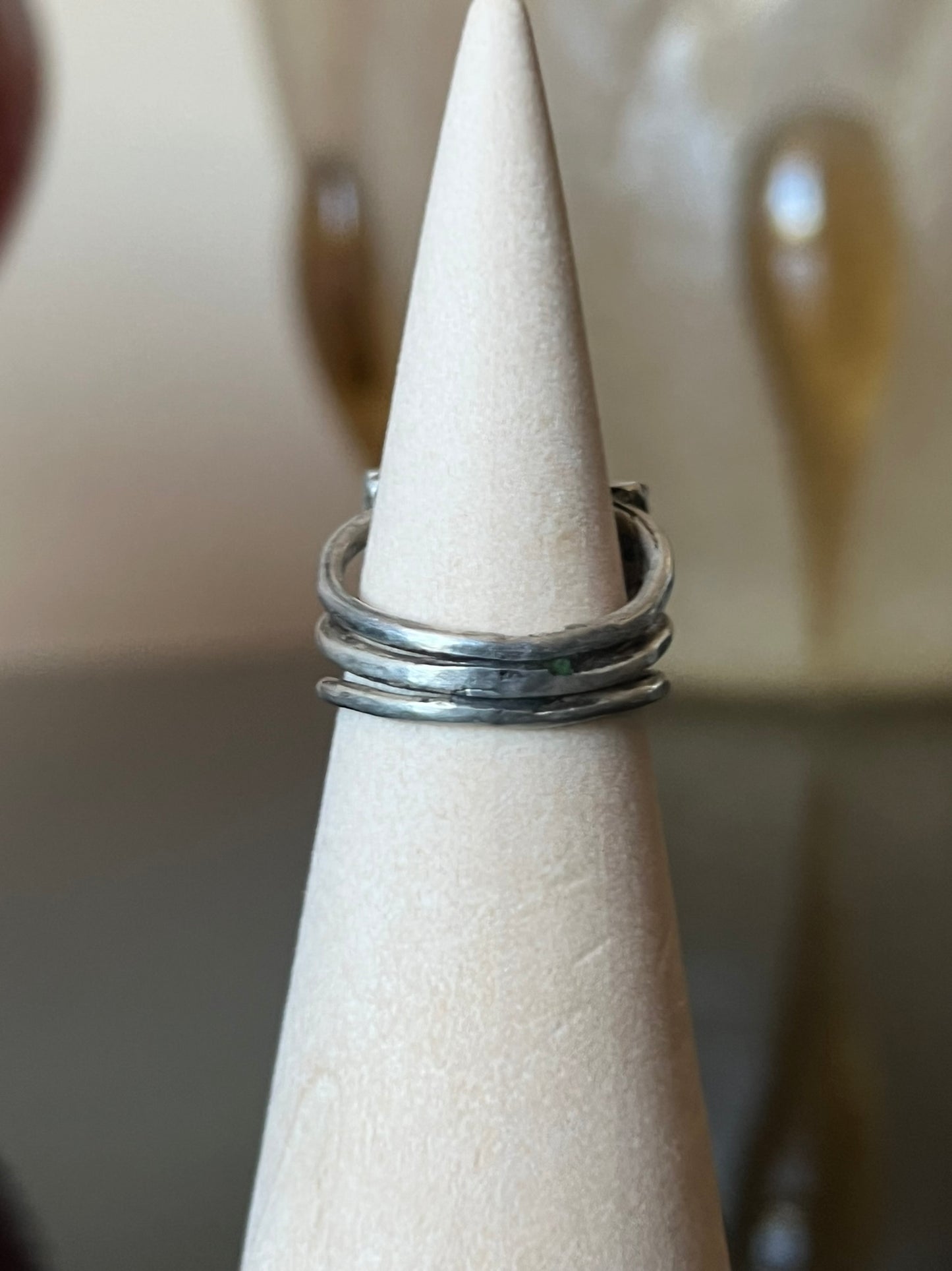 Early Navajo Ring with Hand-Drawn Ingot Silver Wire