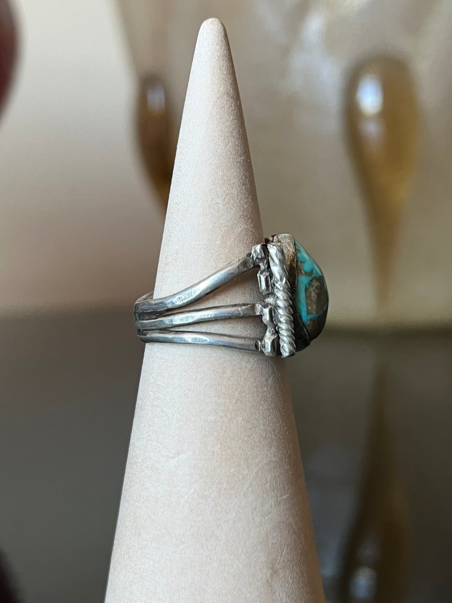 Early Navajo Ring with Hand-Drawn Ingot Silver Wire