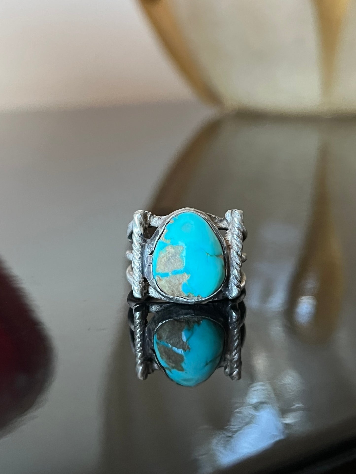Early Navajo Ring with Hand-Drawn Ingot Silver Wire