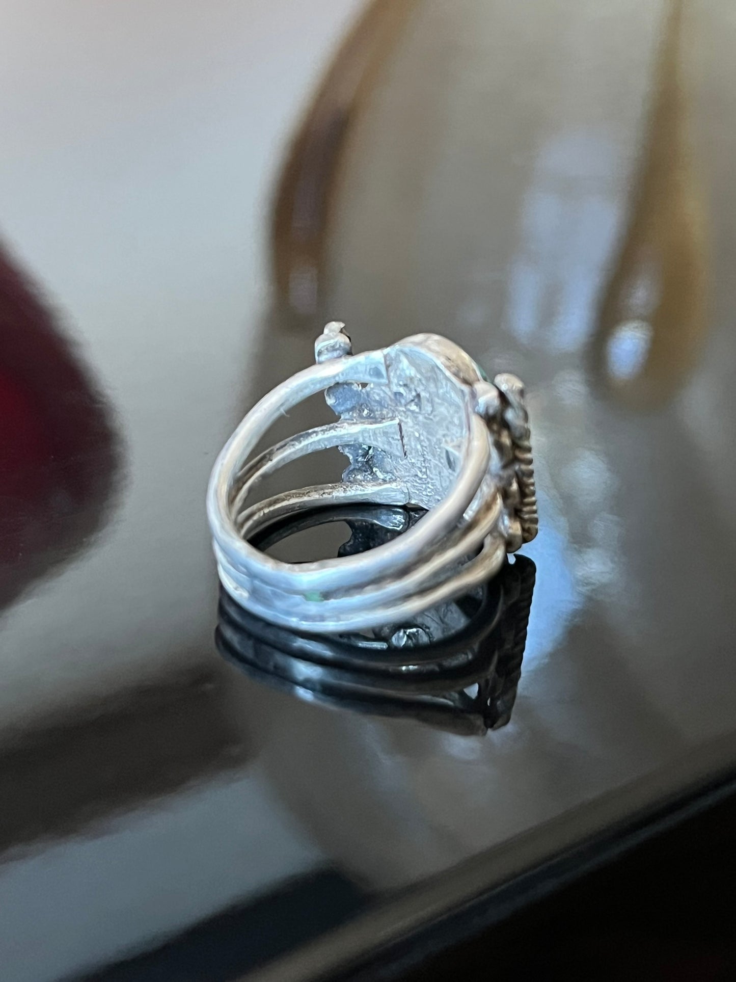Early Navajo Ring with Hand-Drawn Ingot Silver Wire