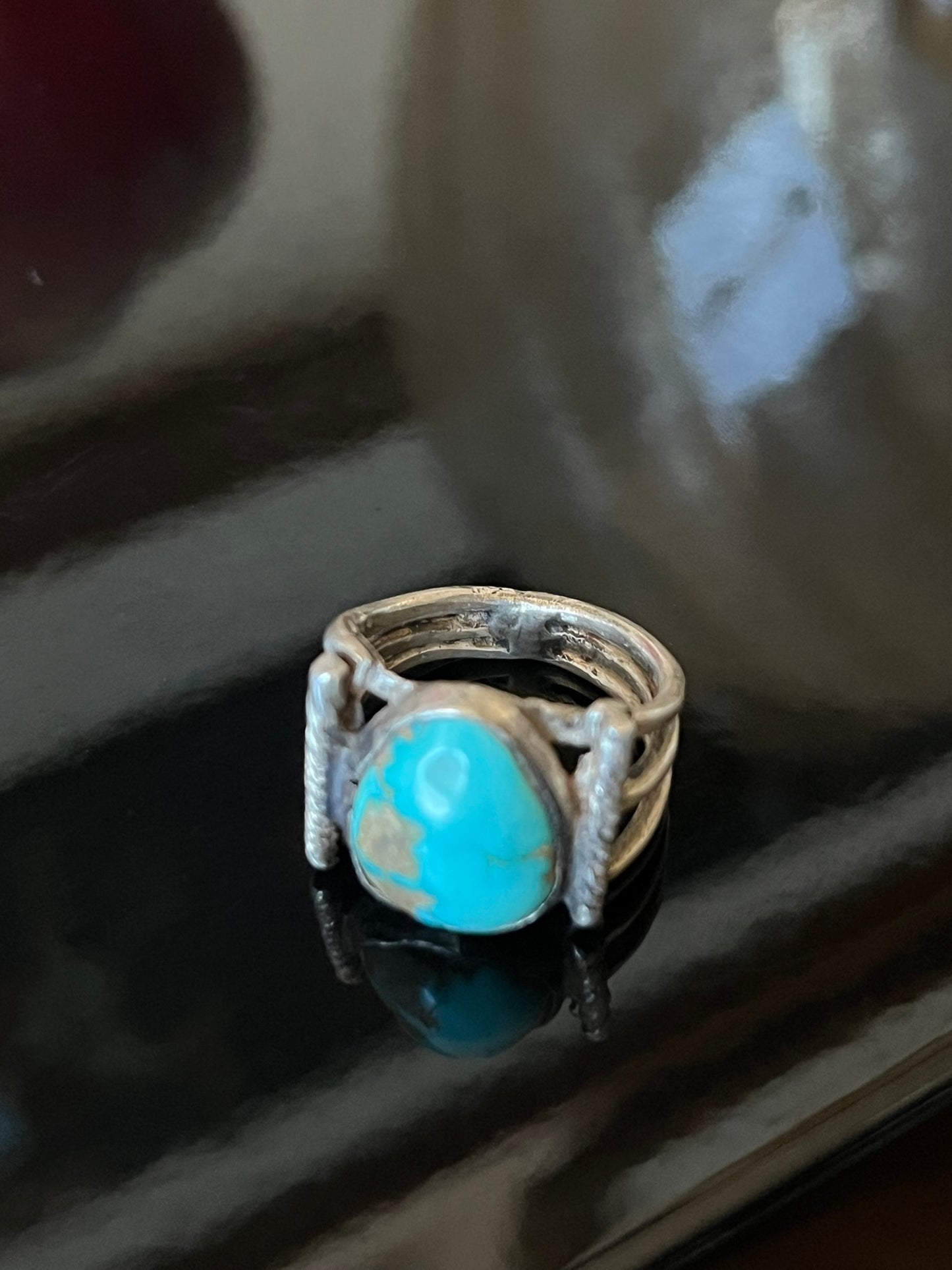 Early Navajo Ring with Hand-Drawn Ingot Silver Wire