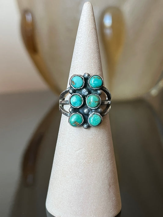 Early Navajo Ring with Cerrillos Turquoise
