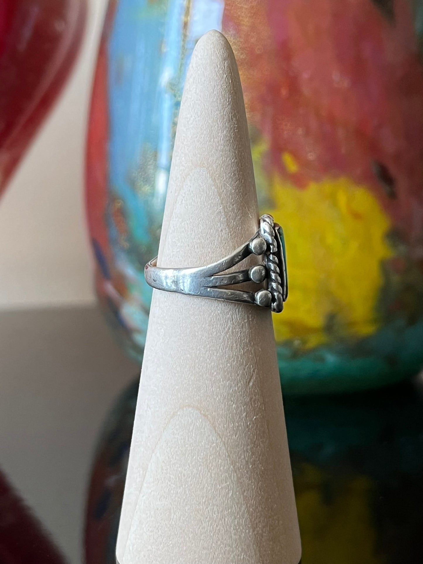 Early Navajo Ring with Square Turquoise