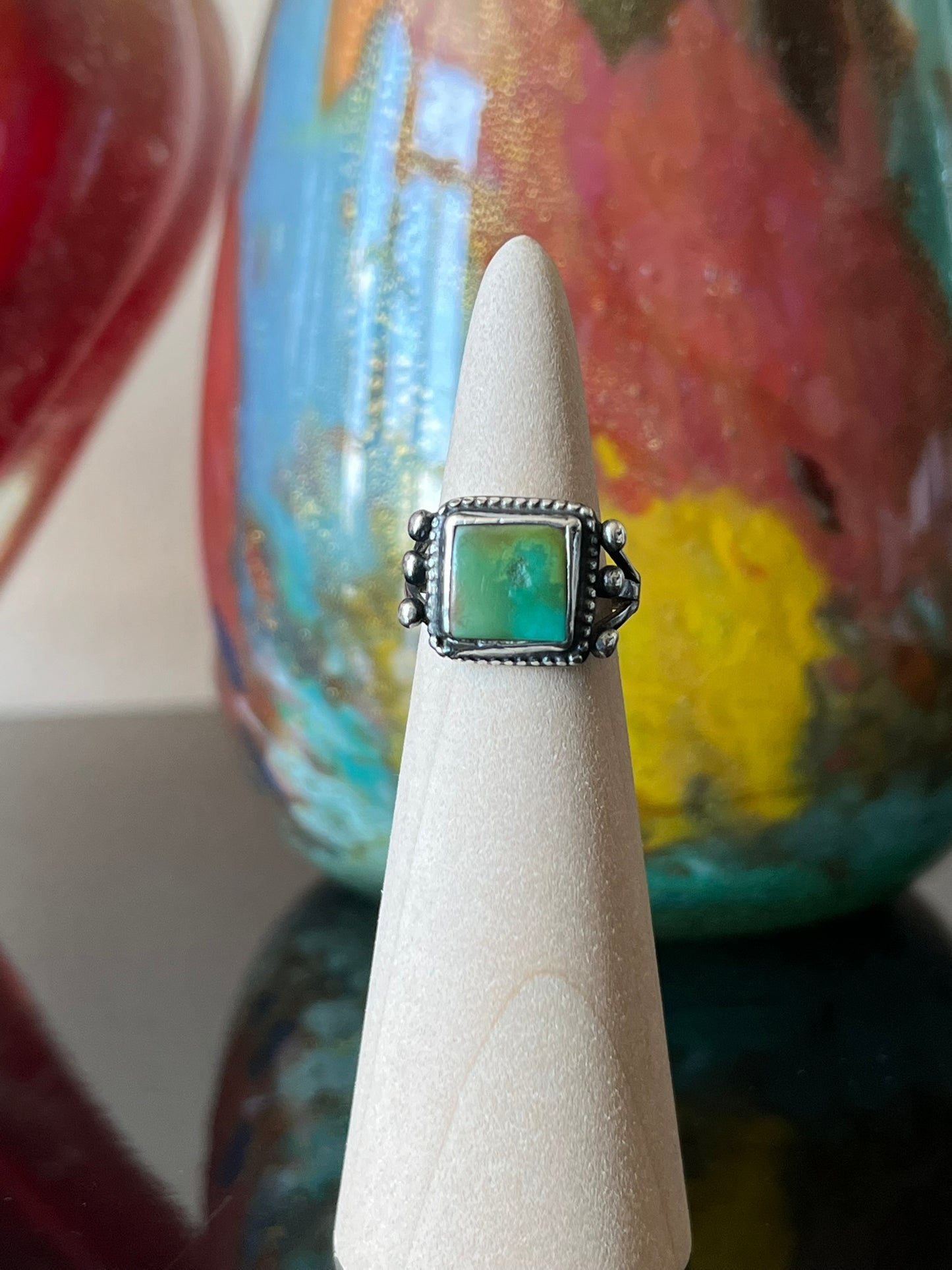 Early Navajo Silver and Turquoise Ring