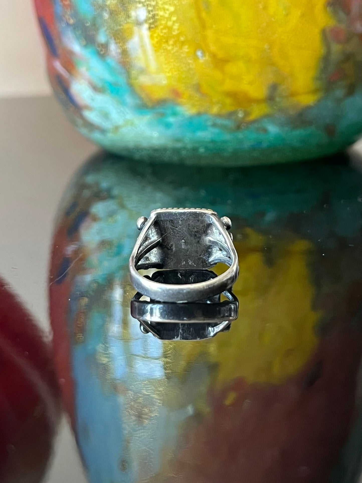 Early Navajo Silver and Turquoise Ring