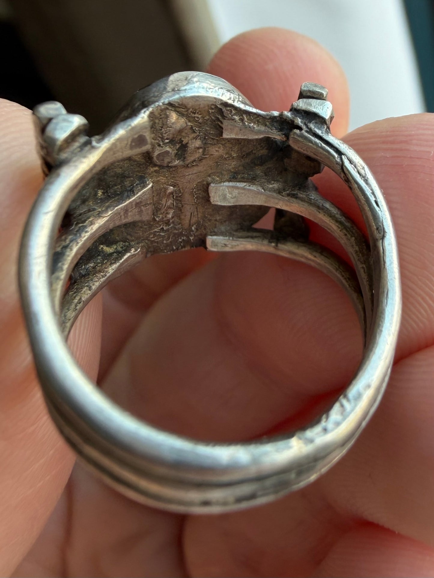 Very Early Navajo Ring with Hand-Drawn Ingot Silver Wire