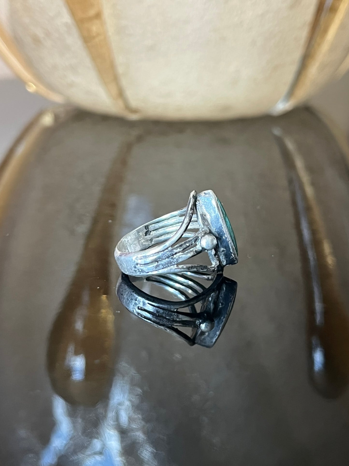 Early Navajo Ring with Marquise Turquoise