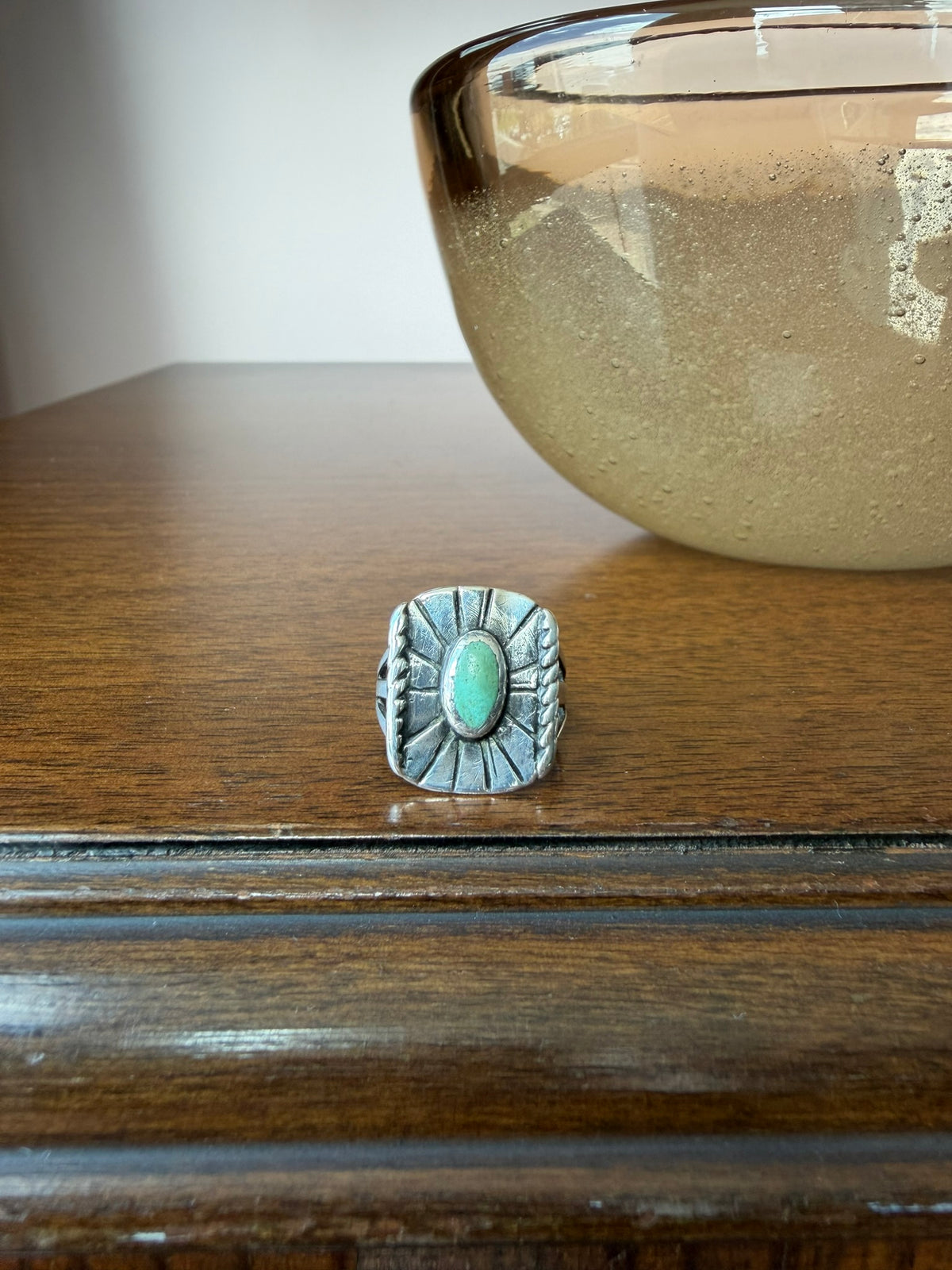 Early Navajo Ring with Small Turquoise