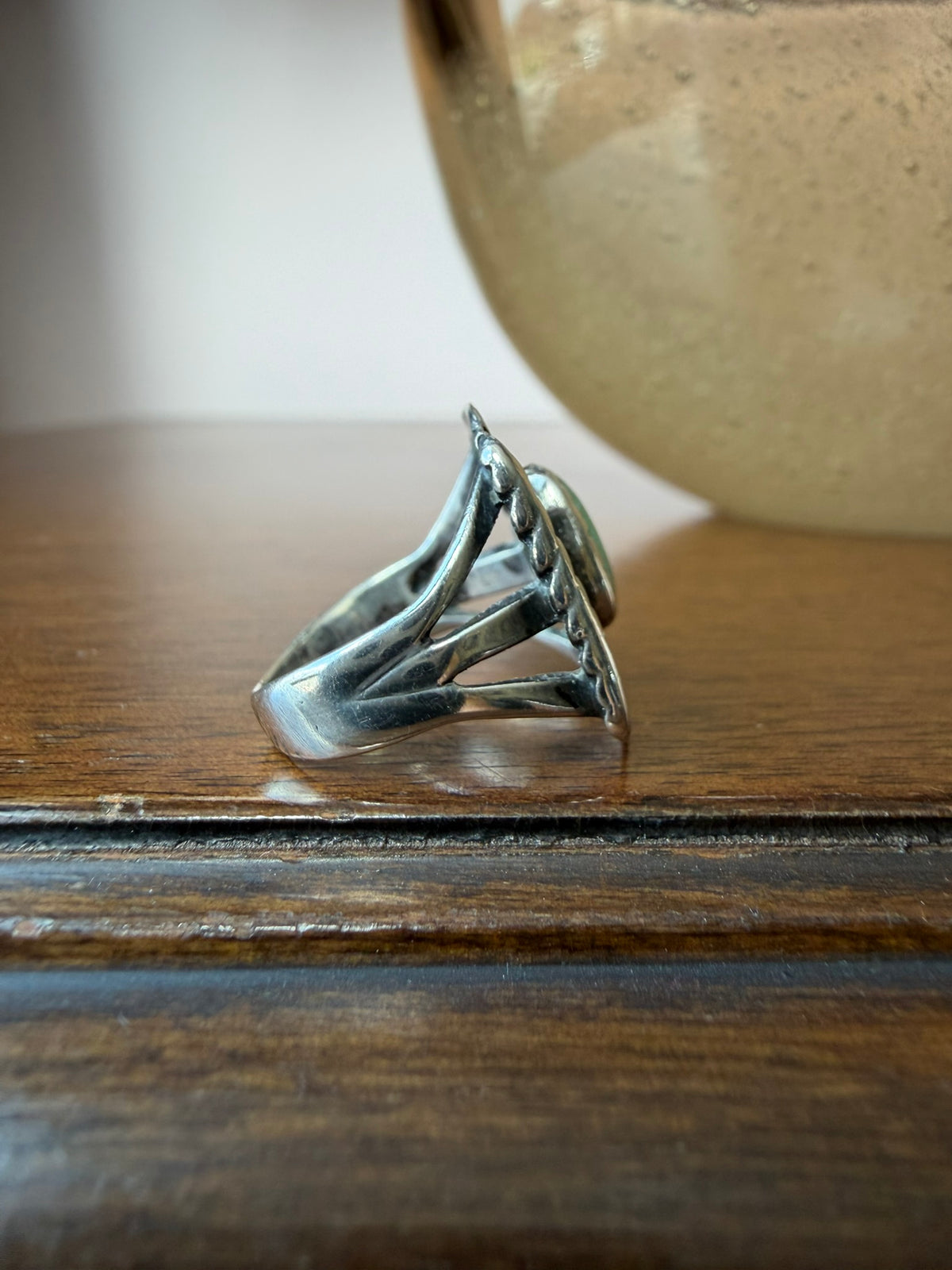 Early Navajo Ring with Small Turquoise