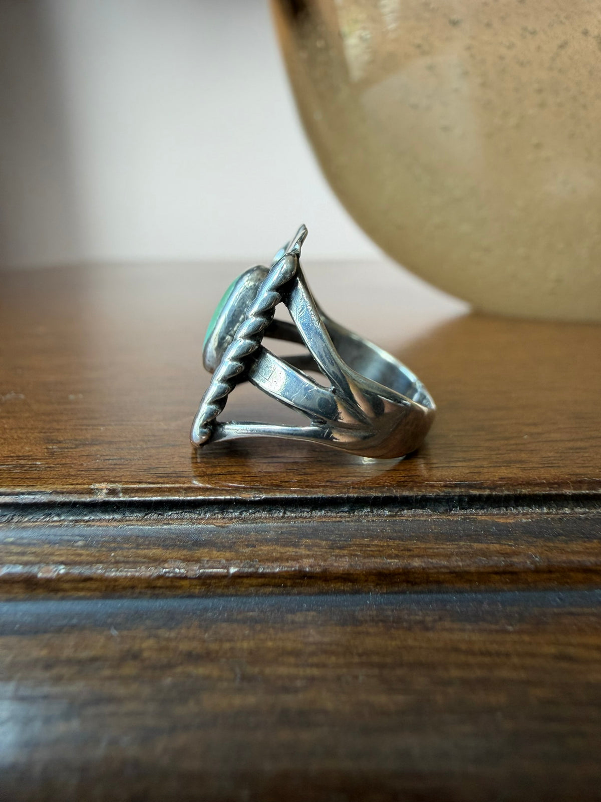 Early Navajo Ring with Small Turquoise