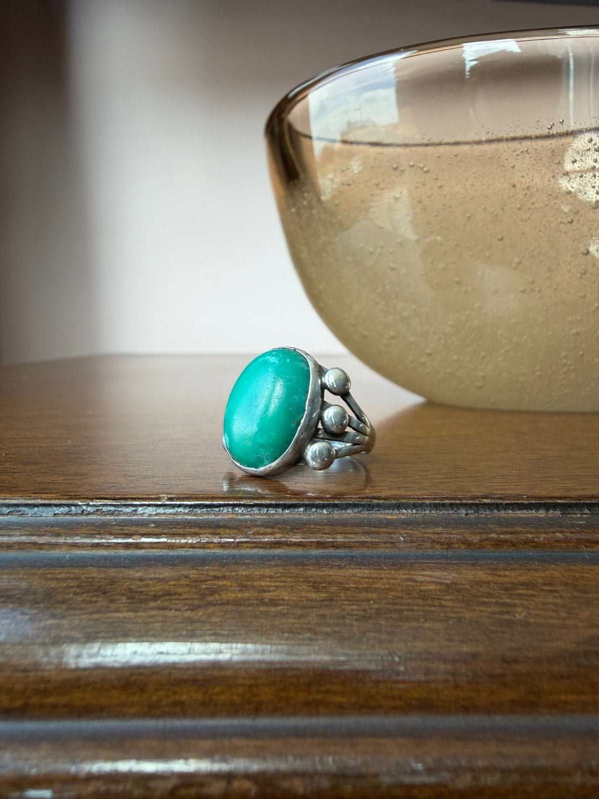 Early Navajo Ring with High Dome Turquoise