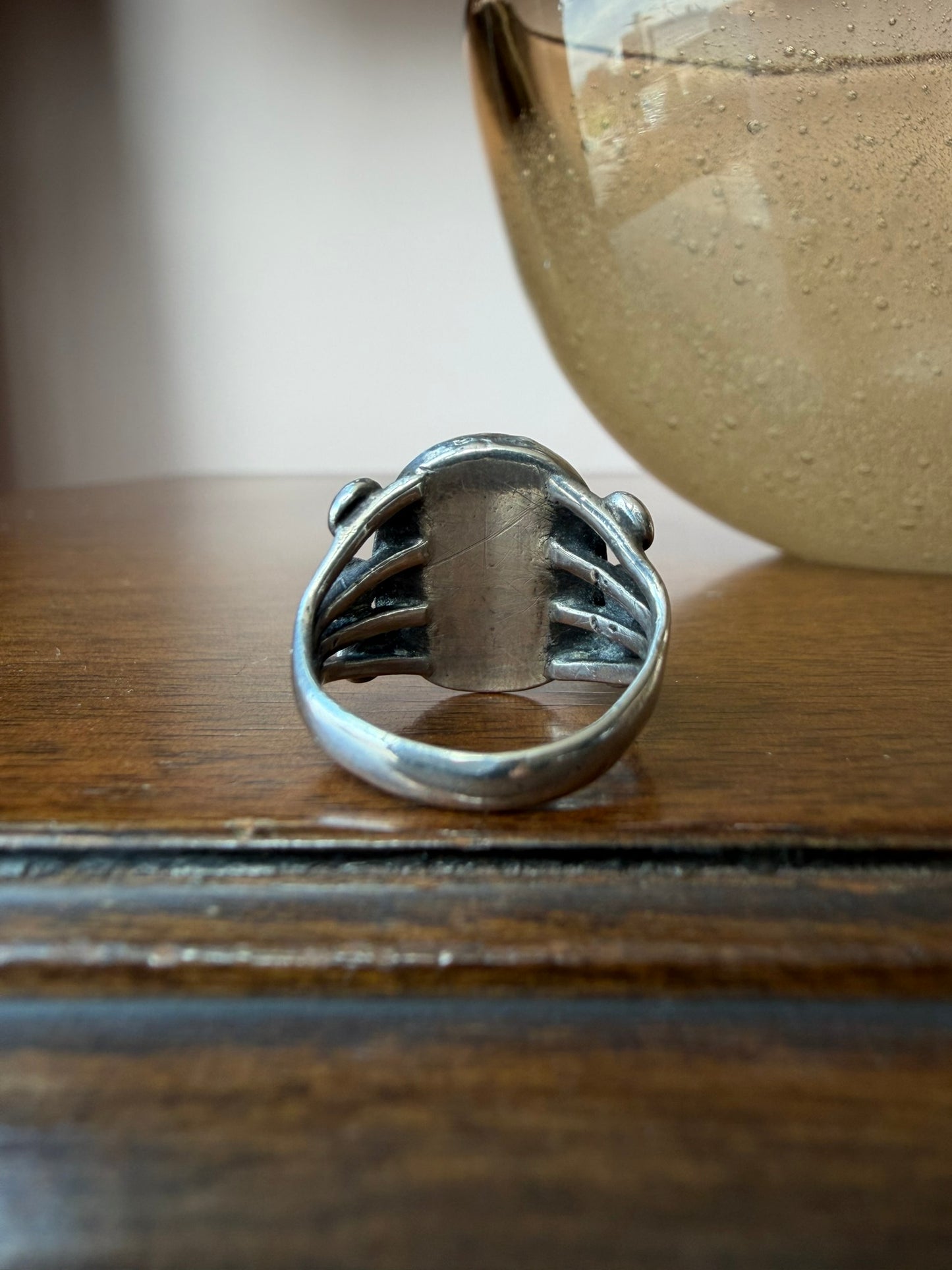 Early Navajo Ring with High Dome Turquoise