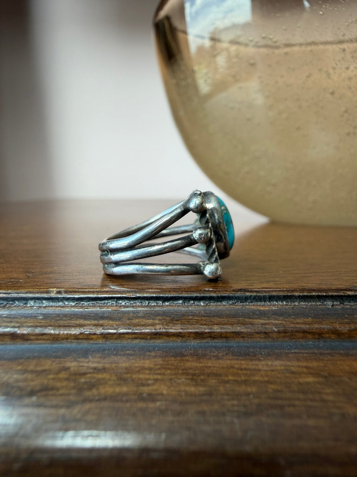Early Navajo Silver and Turquoise Ring