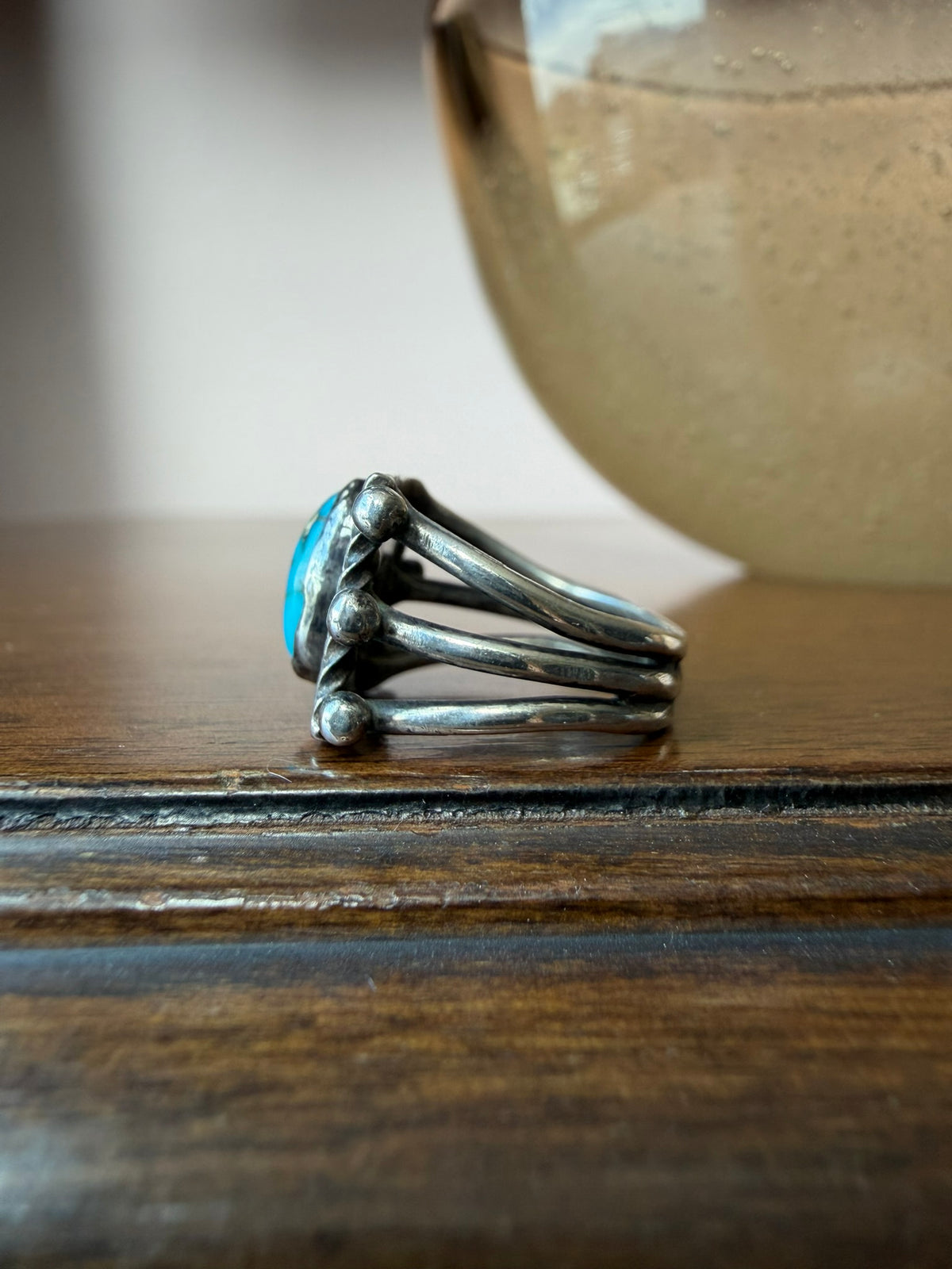 Early Navajo Silver and Turquoise Ring