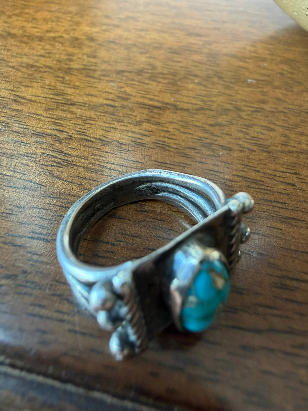 Early Navajo Silver and Turquoise Ring