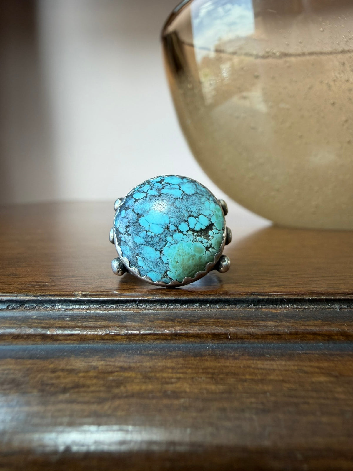 Early Navajo Spiderweb Turquoise Ring