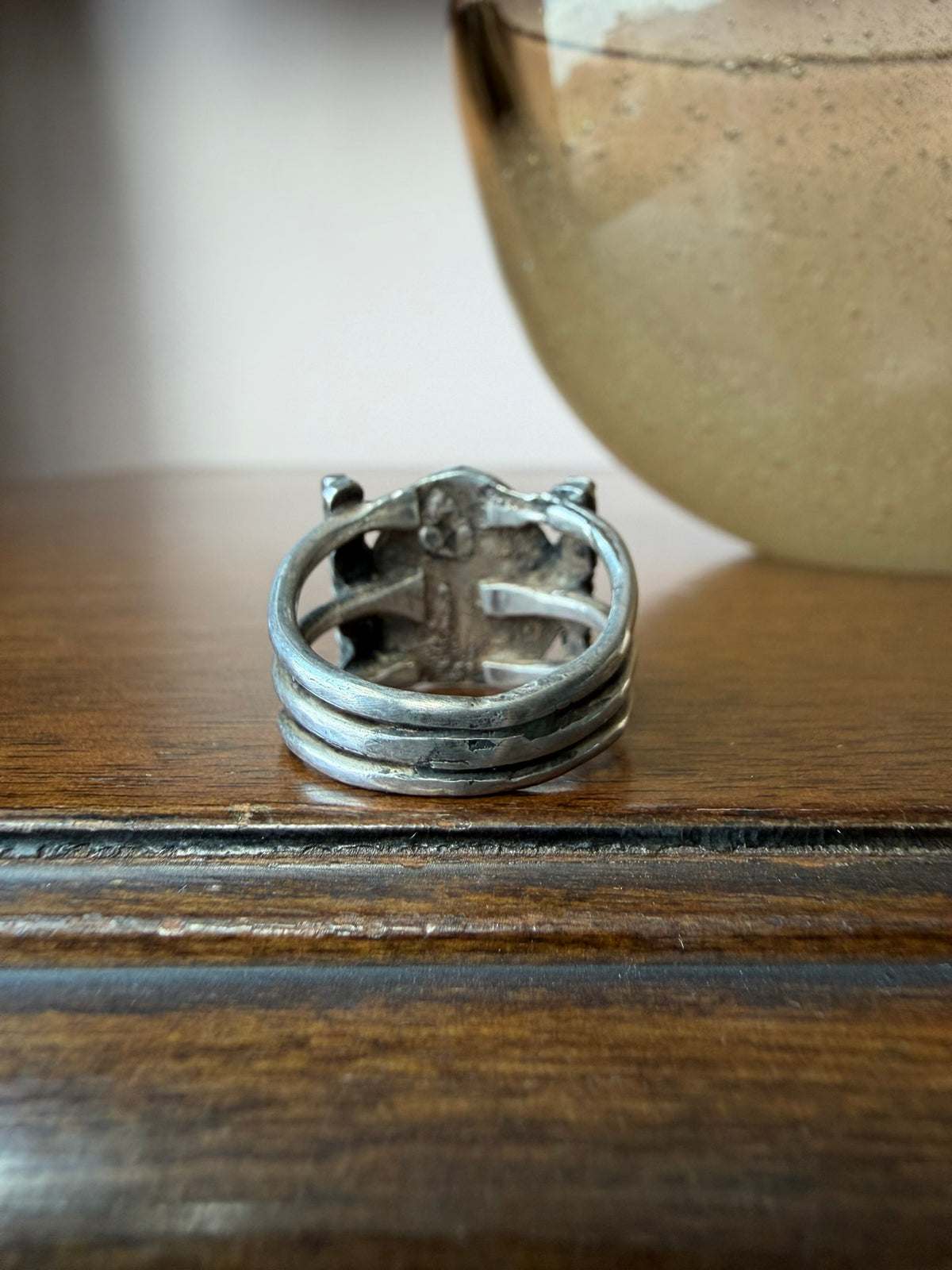 Very Early Navajo Ring with Hand-Drawn Ingot Silver Wire